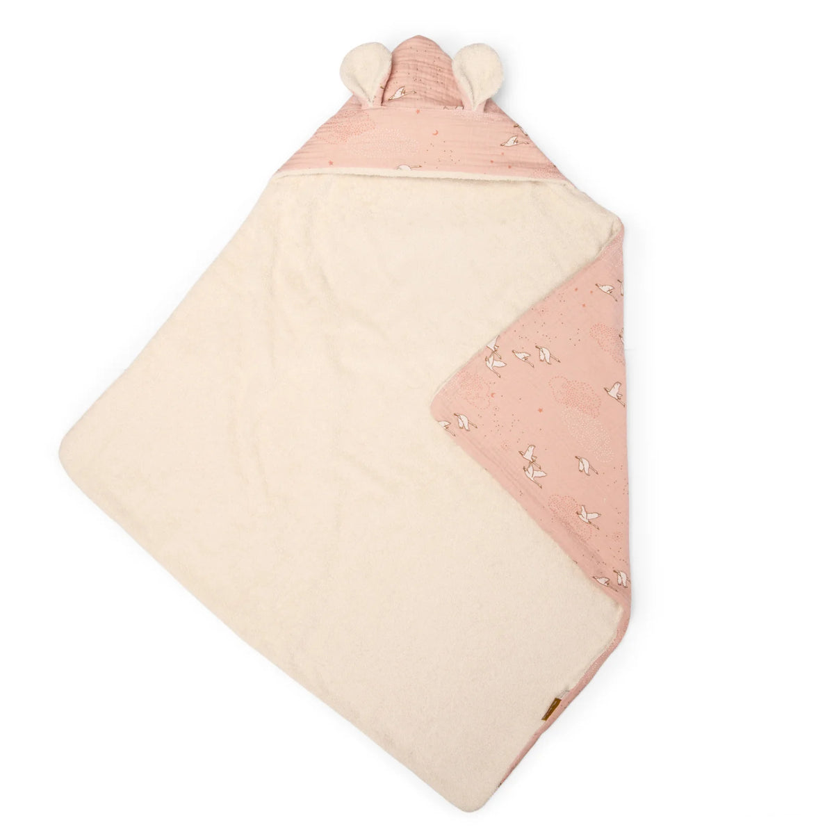 Cape de bain bébé Rose cygnes