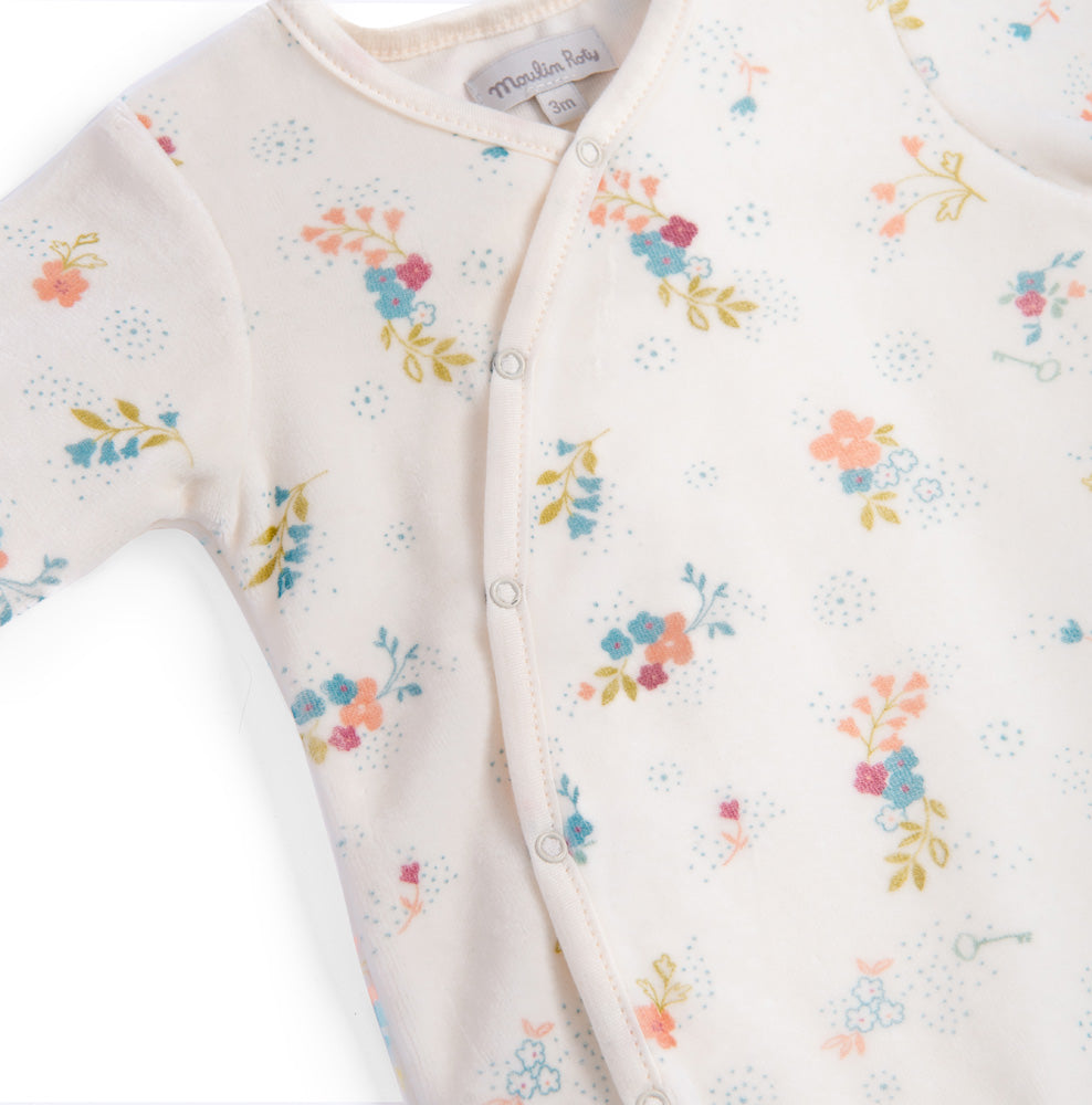 Tutina intera in ciniglia, Fiori | Moulin Roty