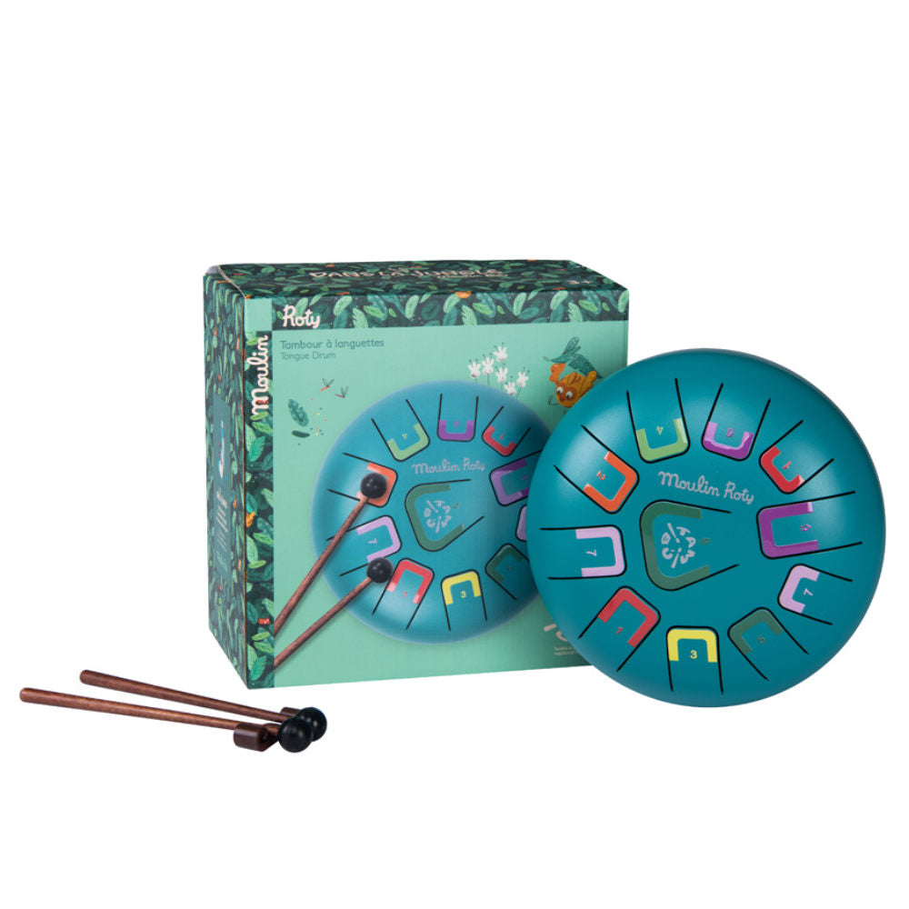 Drum with green metal tabs, Tambù