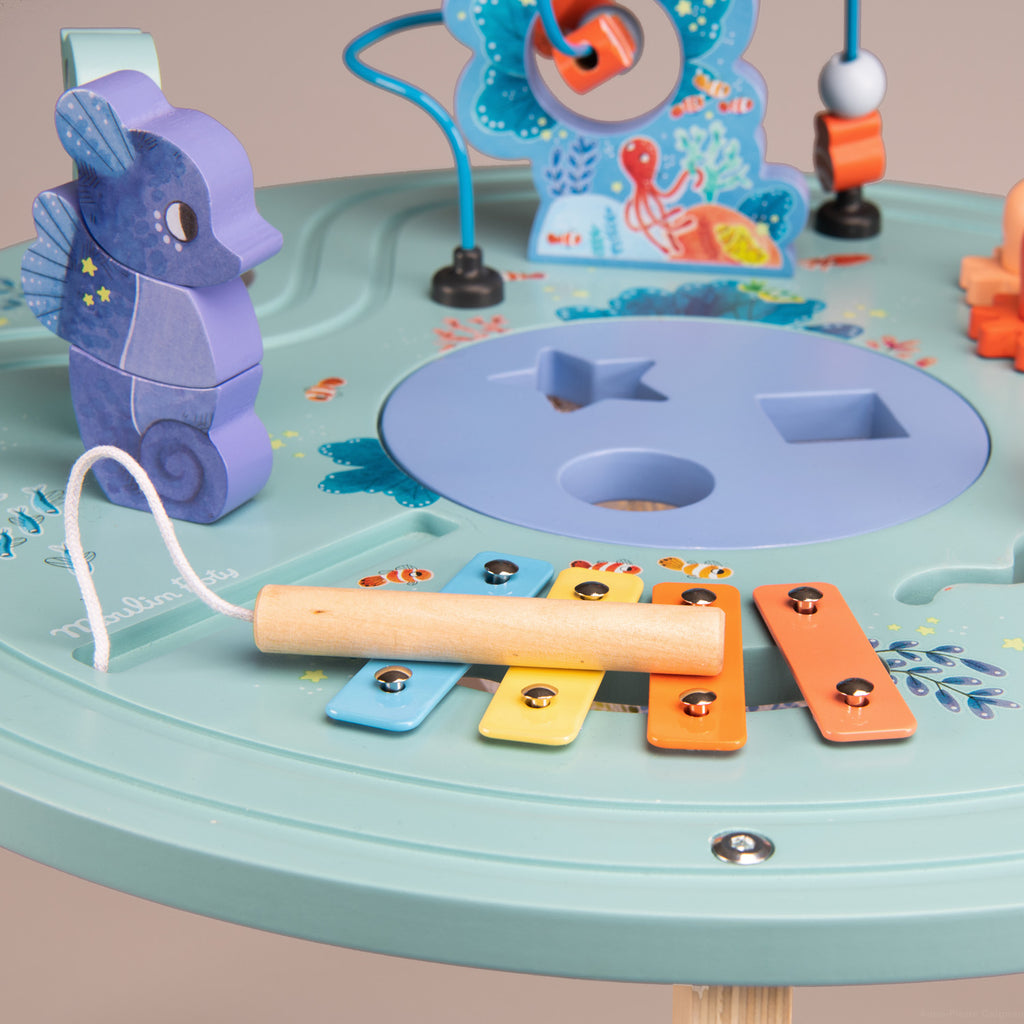 Moulin Roty | Tavolo di attività in legno bambini, Sotto il mare Les Aventures de Paulie 676380
