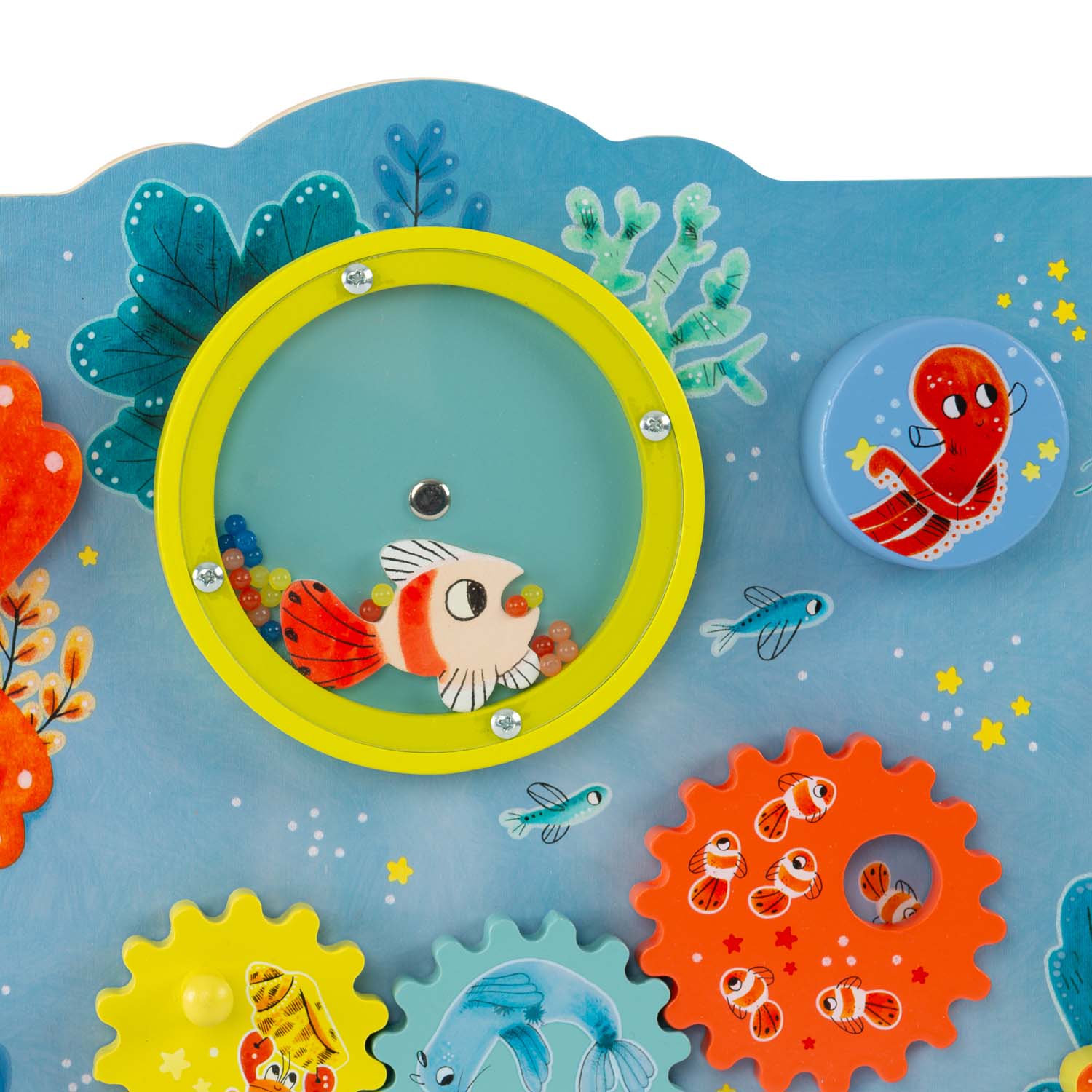 Wooden activity panel, Under the sea