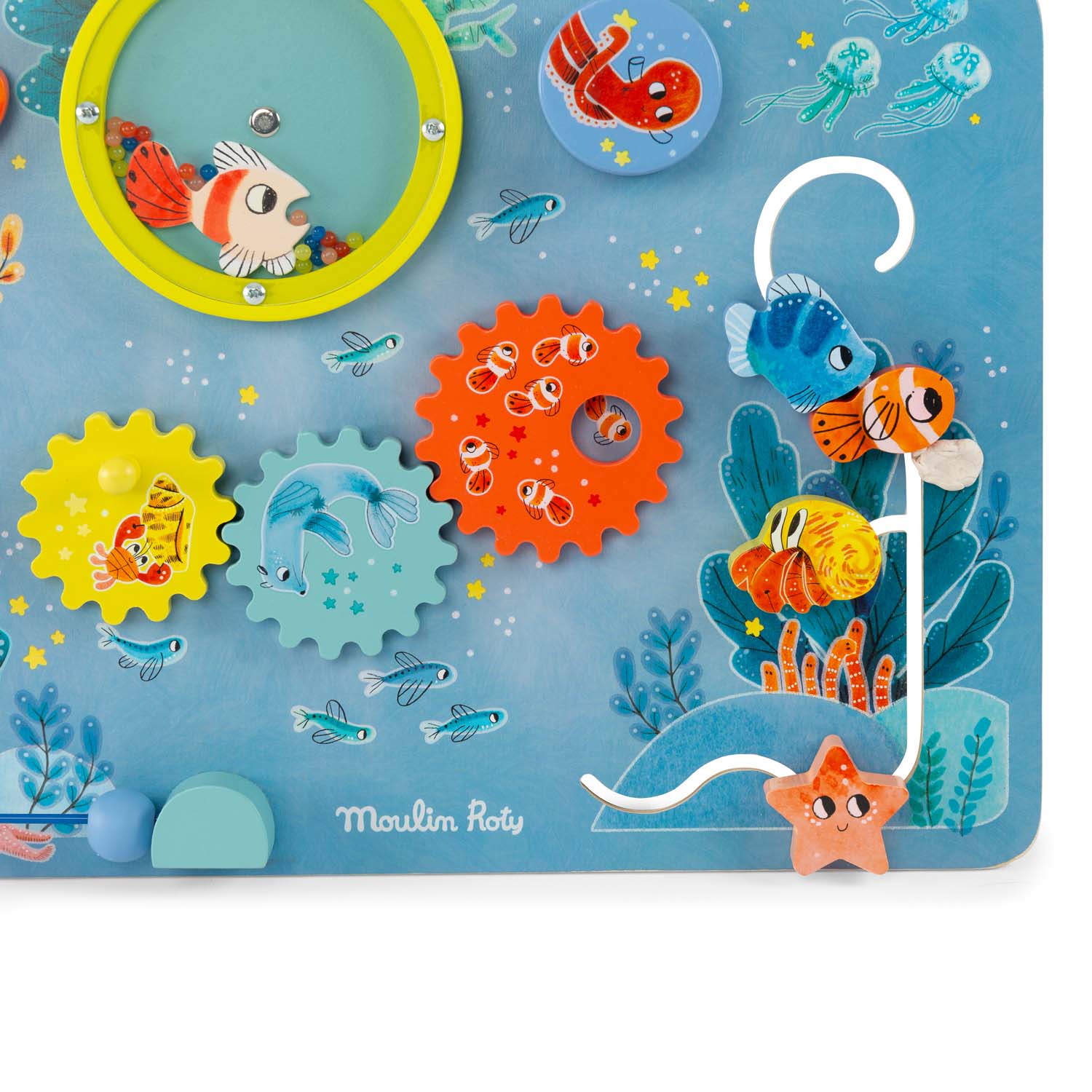 Wooden activity panel, Under the sea