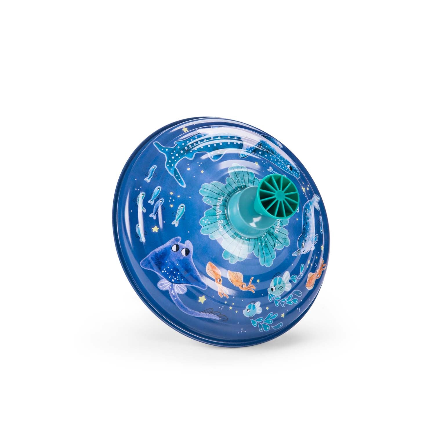 Large metal spinning top, Under the sea