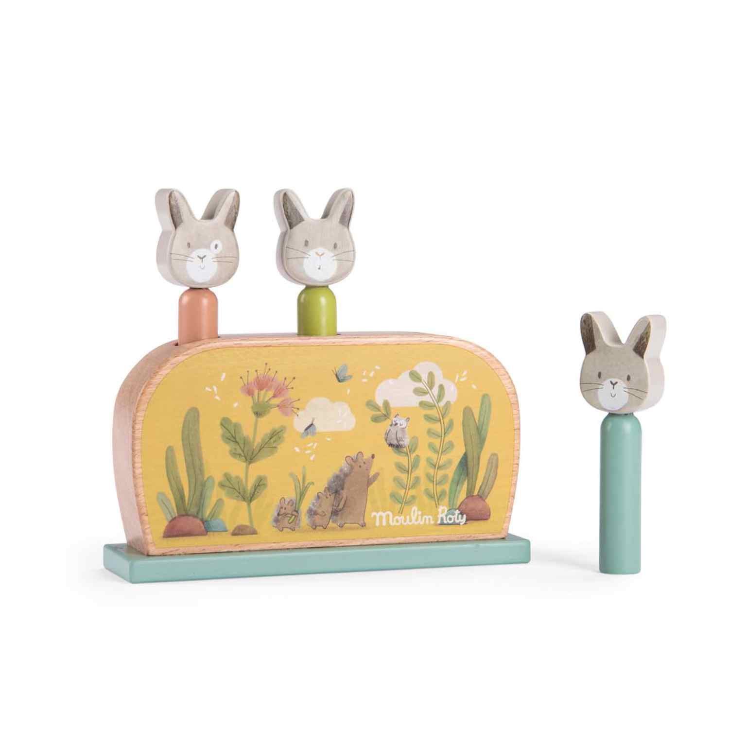 Pop up wooden jump, Three little bunnies