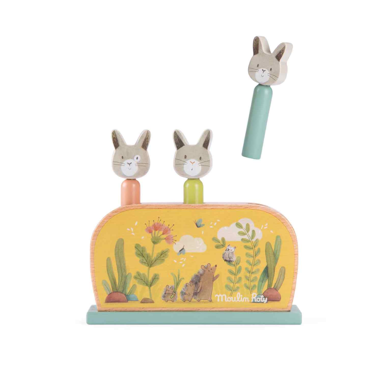 Pop up wooden jump, Three little bunnies