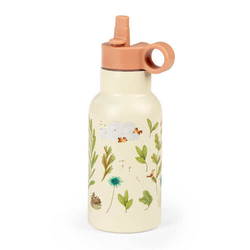 Stainless steel thermal water bottle with straw, Three little rabbits