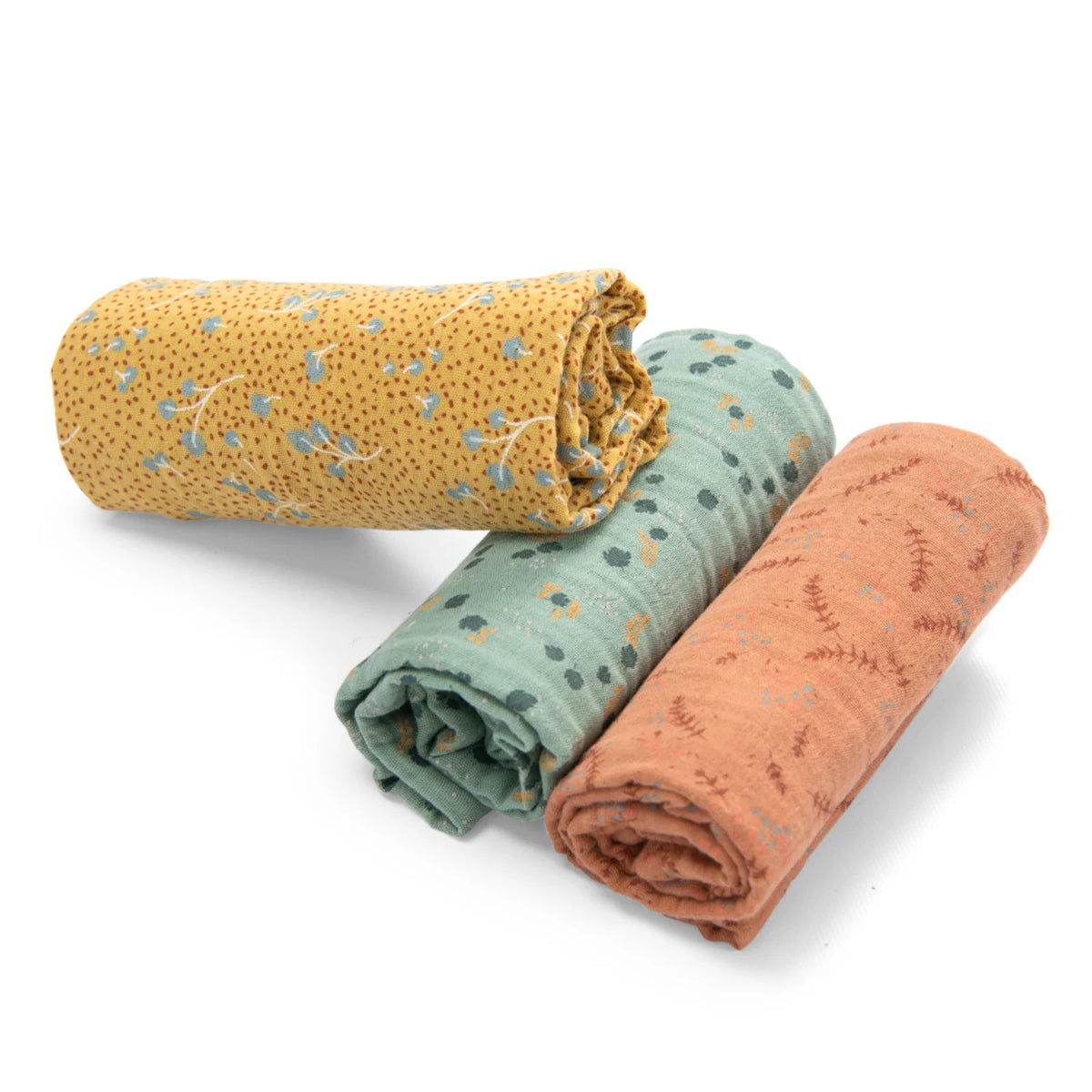Set 3 copertine mussola cotone bio, Trois petits lapins