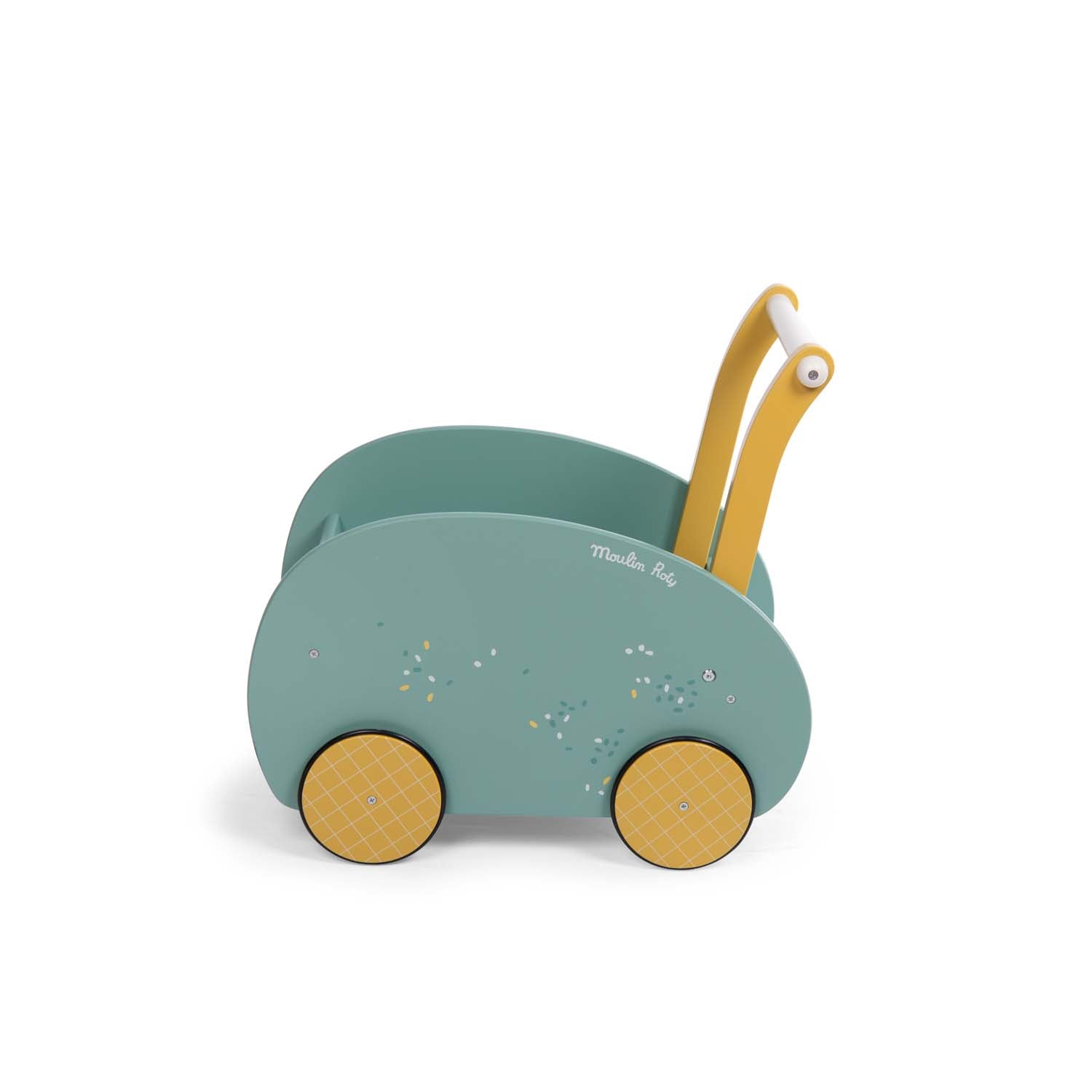 Wooden first steps trolley for toys, Sage