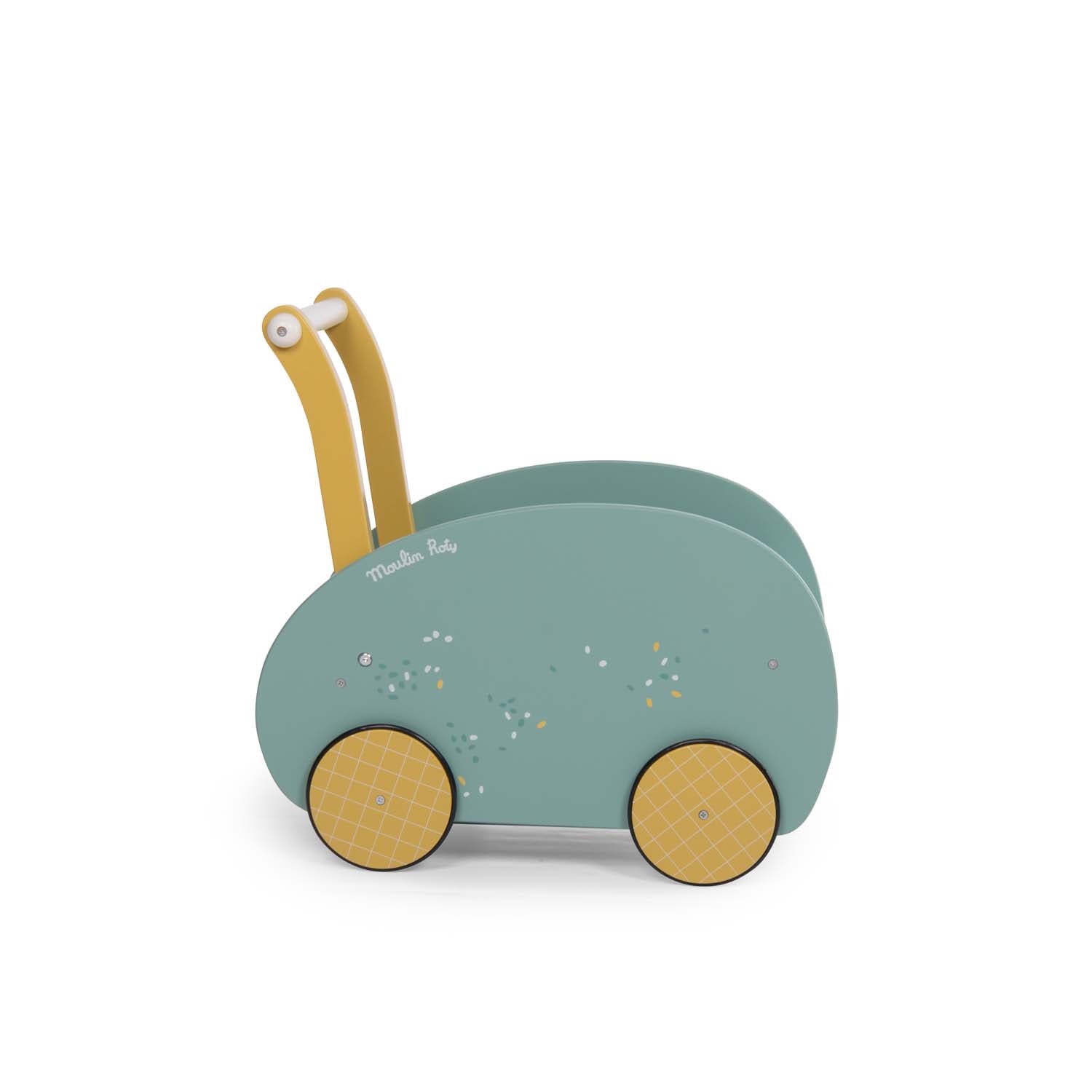Wooden first steps trolley for toys, Sage