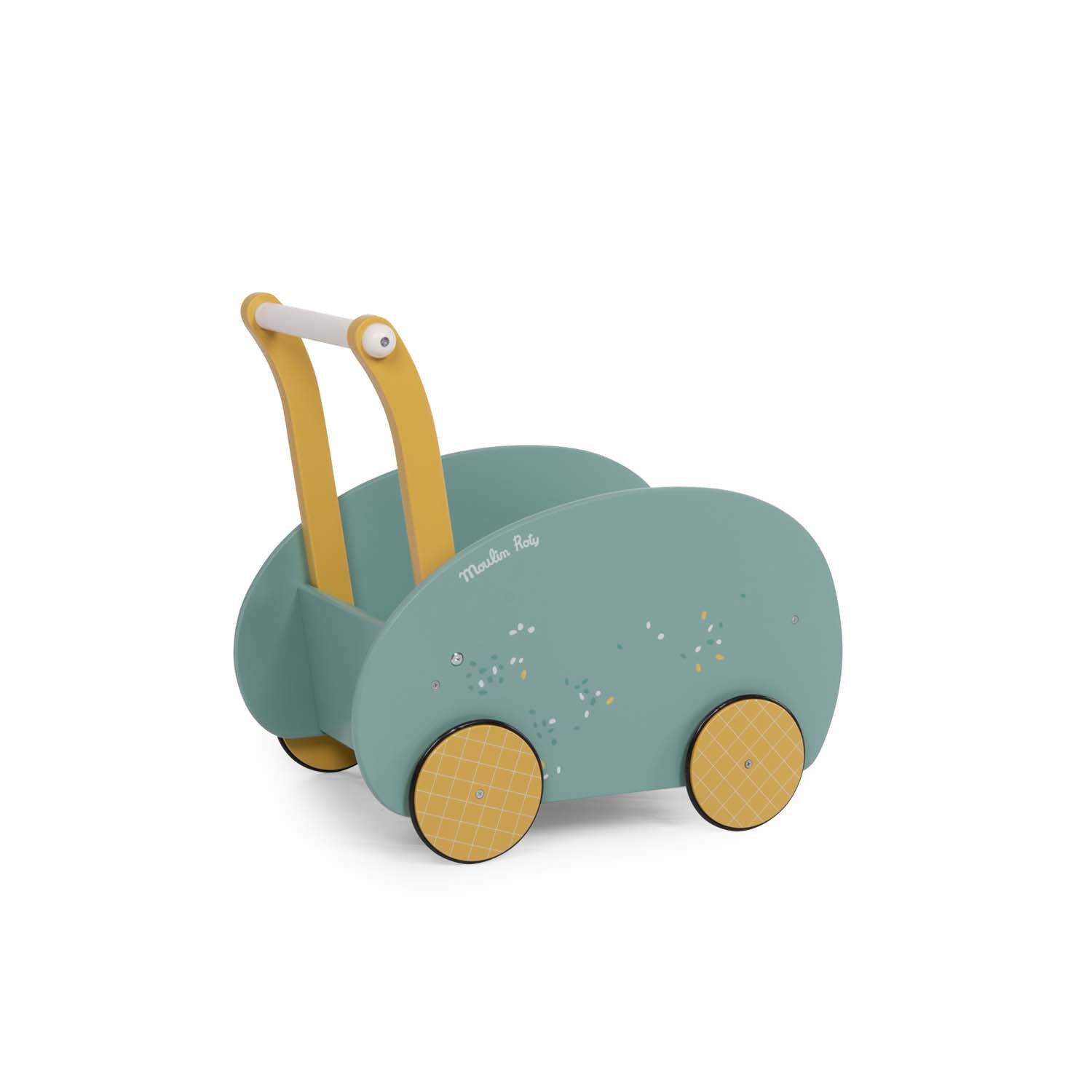 Wooden first steps trolley for toys, Sage