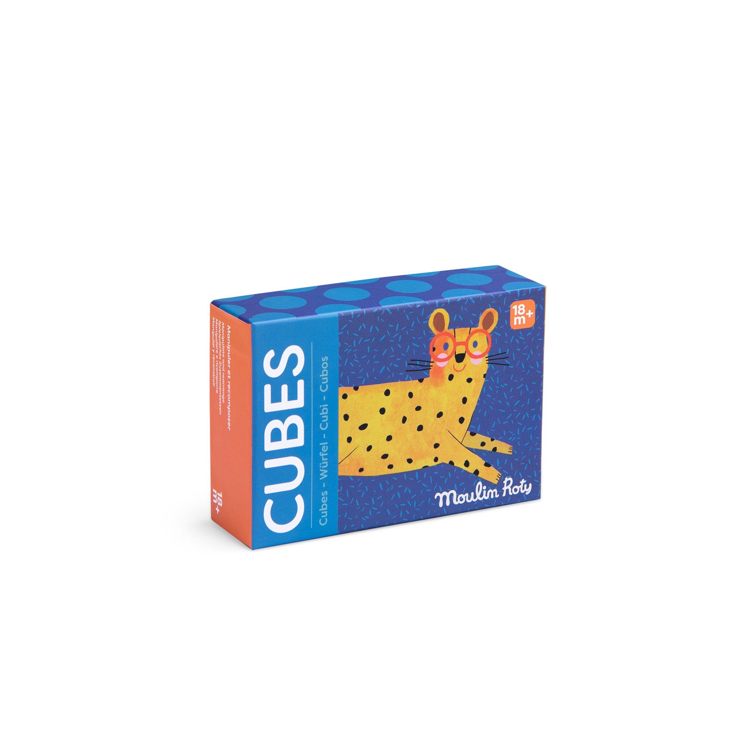 Moulin Roty | Puzzle 6 cubi in legno animali, Les Toupitis