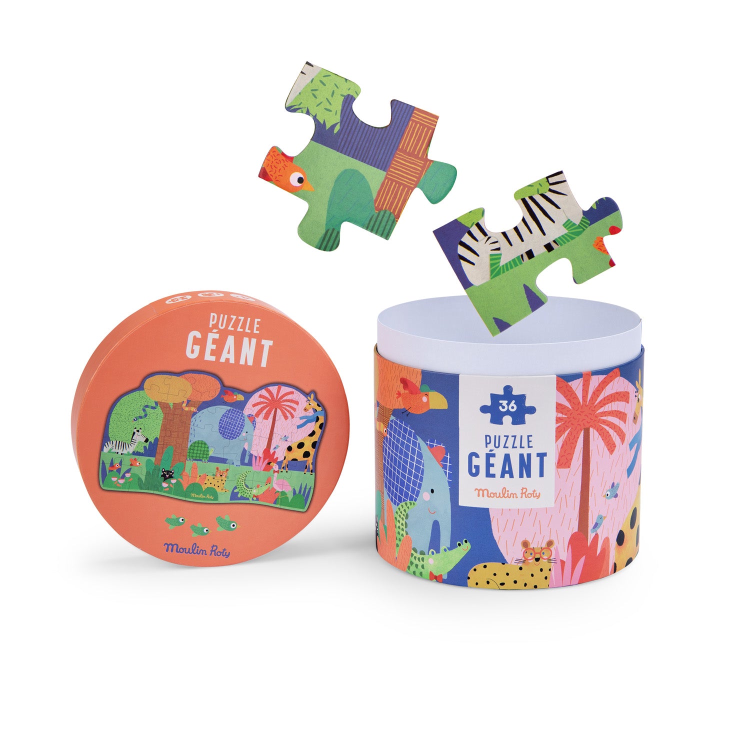 Moulin Roty | Puzzle gigante Oasi degli animali 36pz Les Toupitis