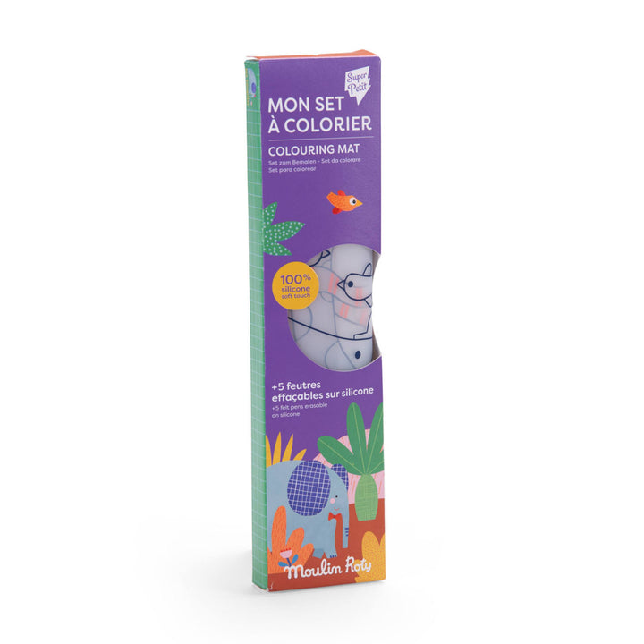 Tovaglietta silicone da colorare pennarelli, Les Toupitis Moulin Roty