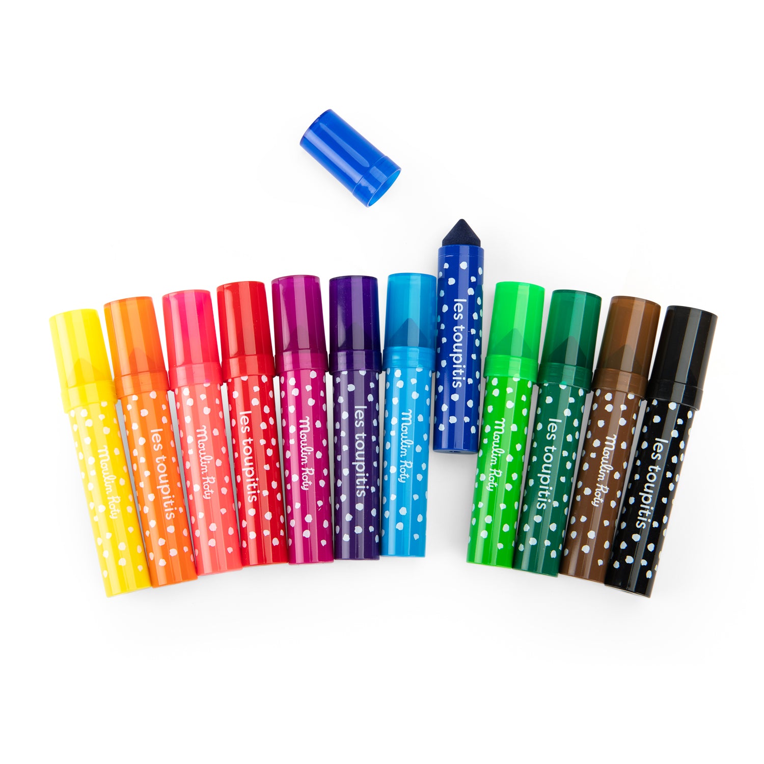 12 Large felt-tip markers with conical tips