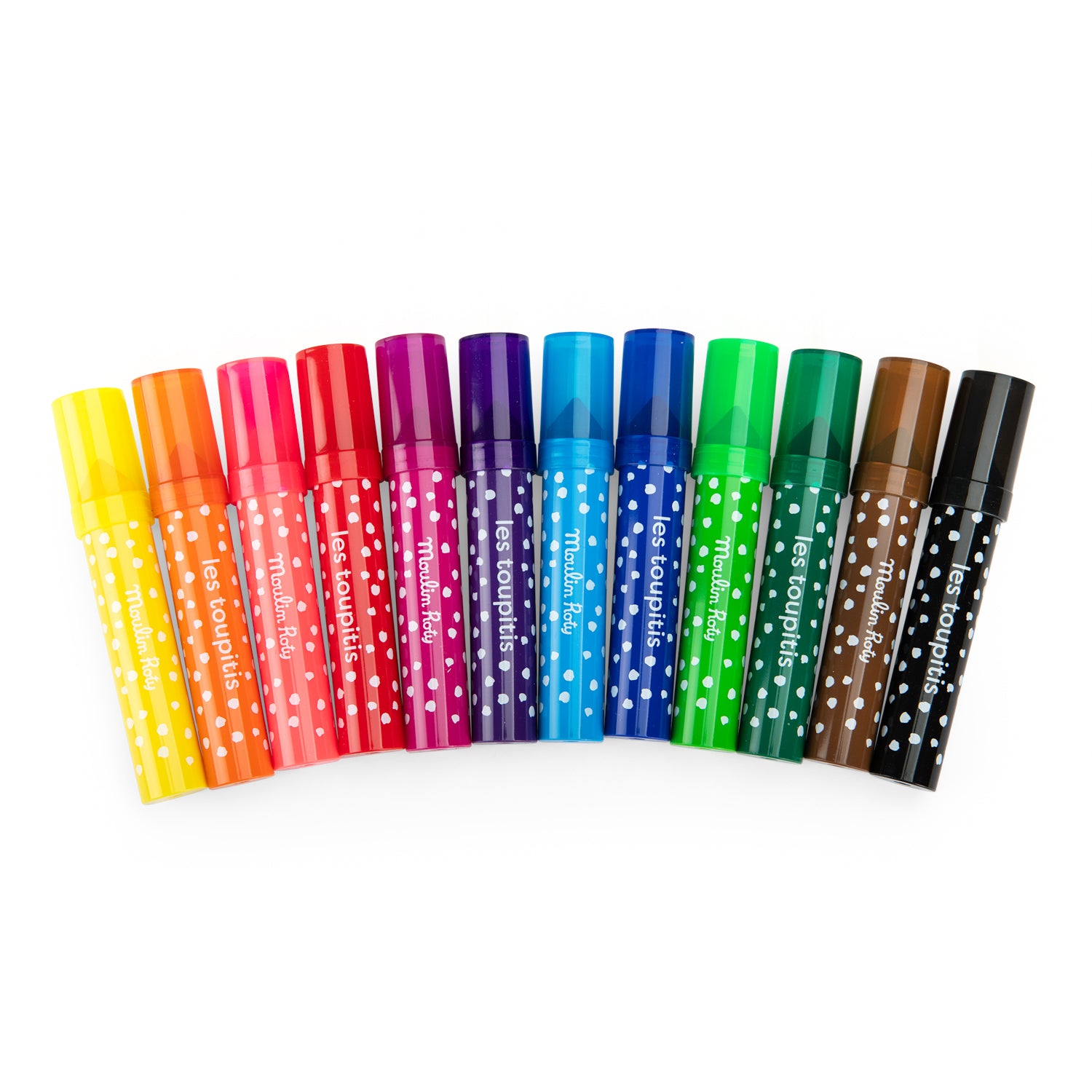 12 Large felt-tip markers with conical tips