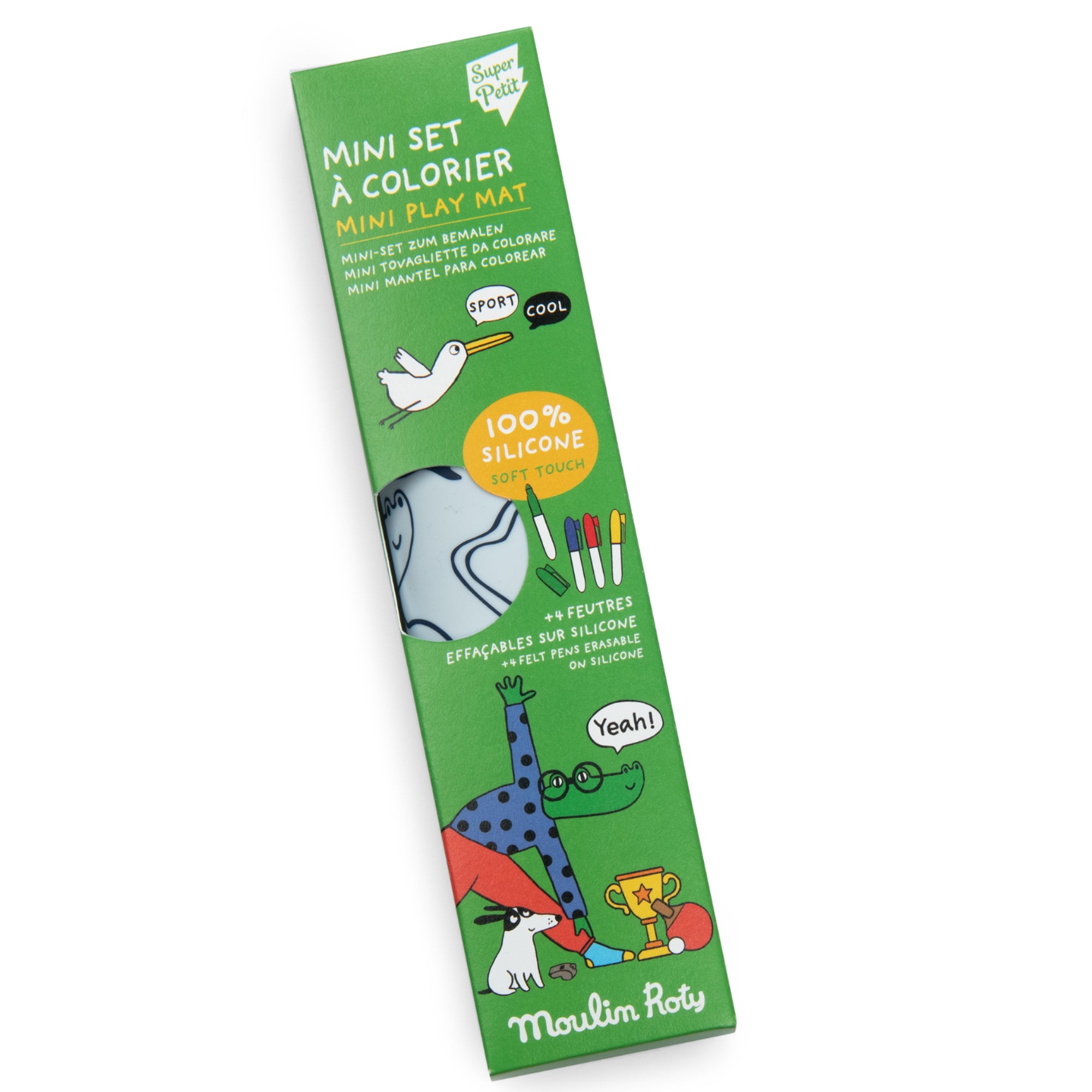 Mini tovaglietta in silicone da colorare con pennarelli, Sport