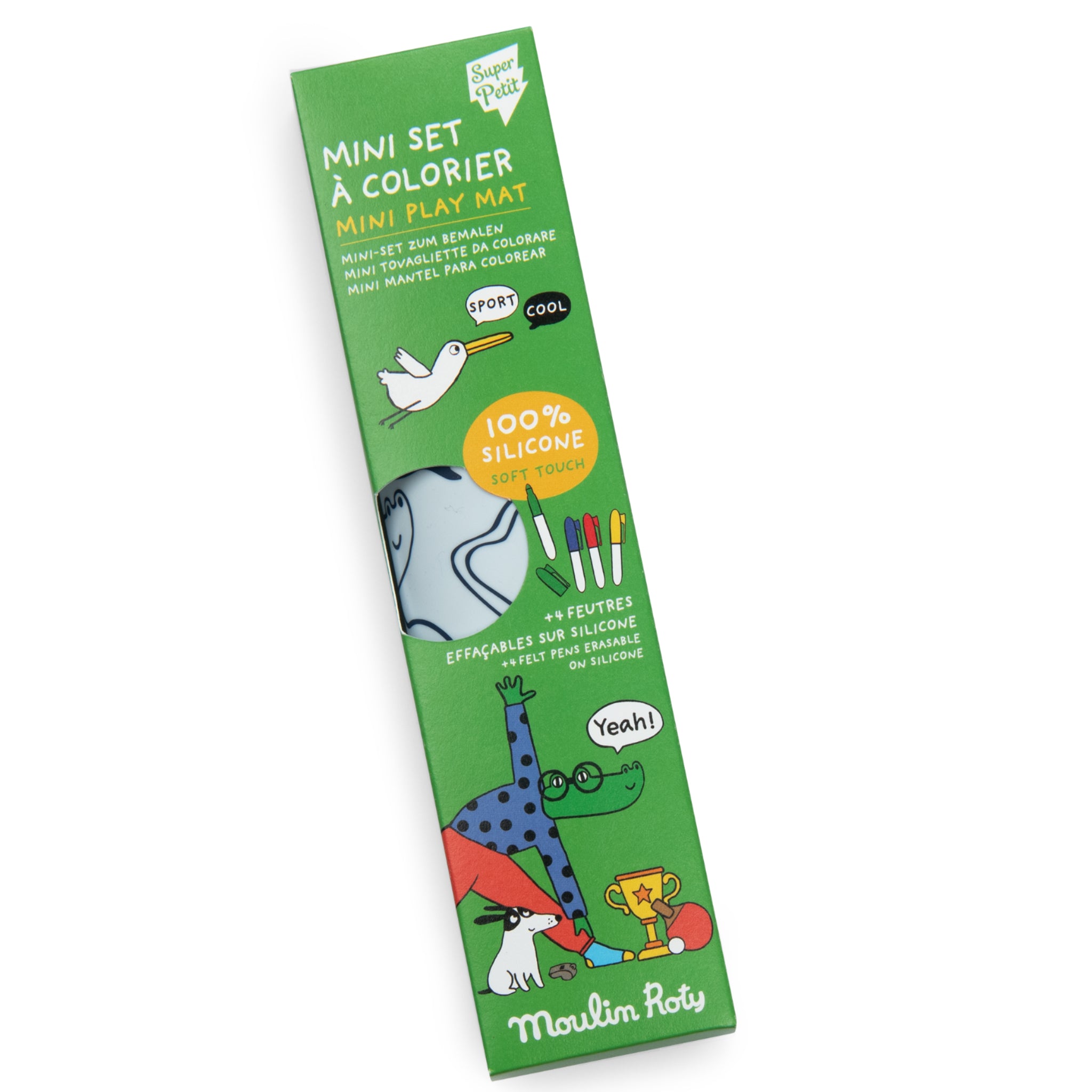 Mini tovaglietta in silicone da colorare con pennarelli, Sport