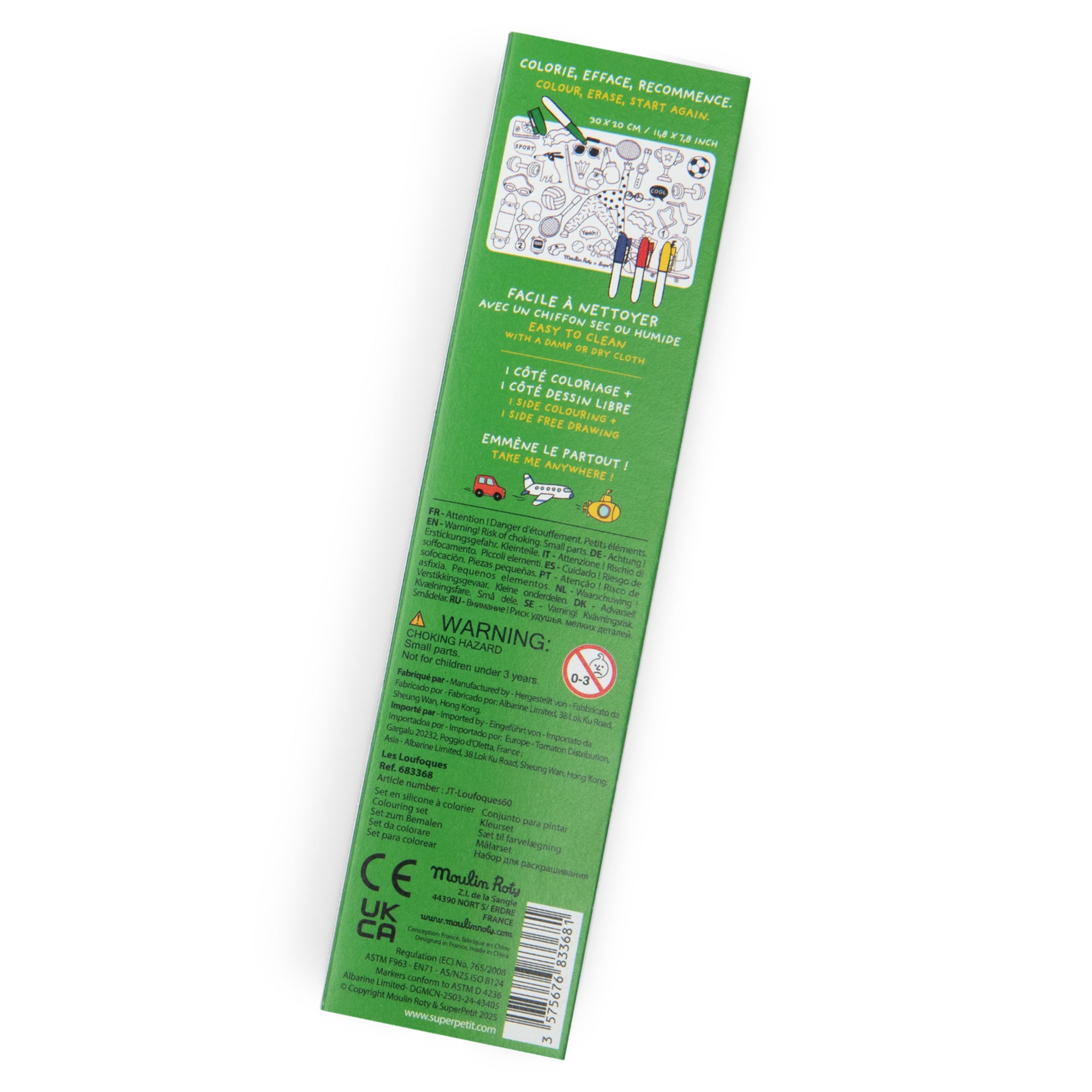 Mini tovaglietta in silicone da colorare con pennarelli, Sport