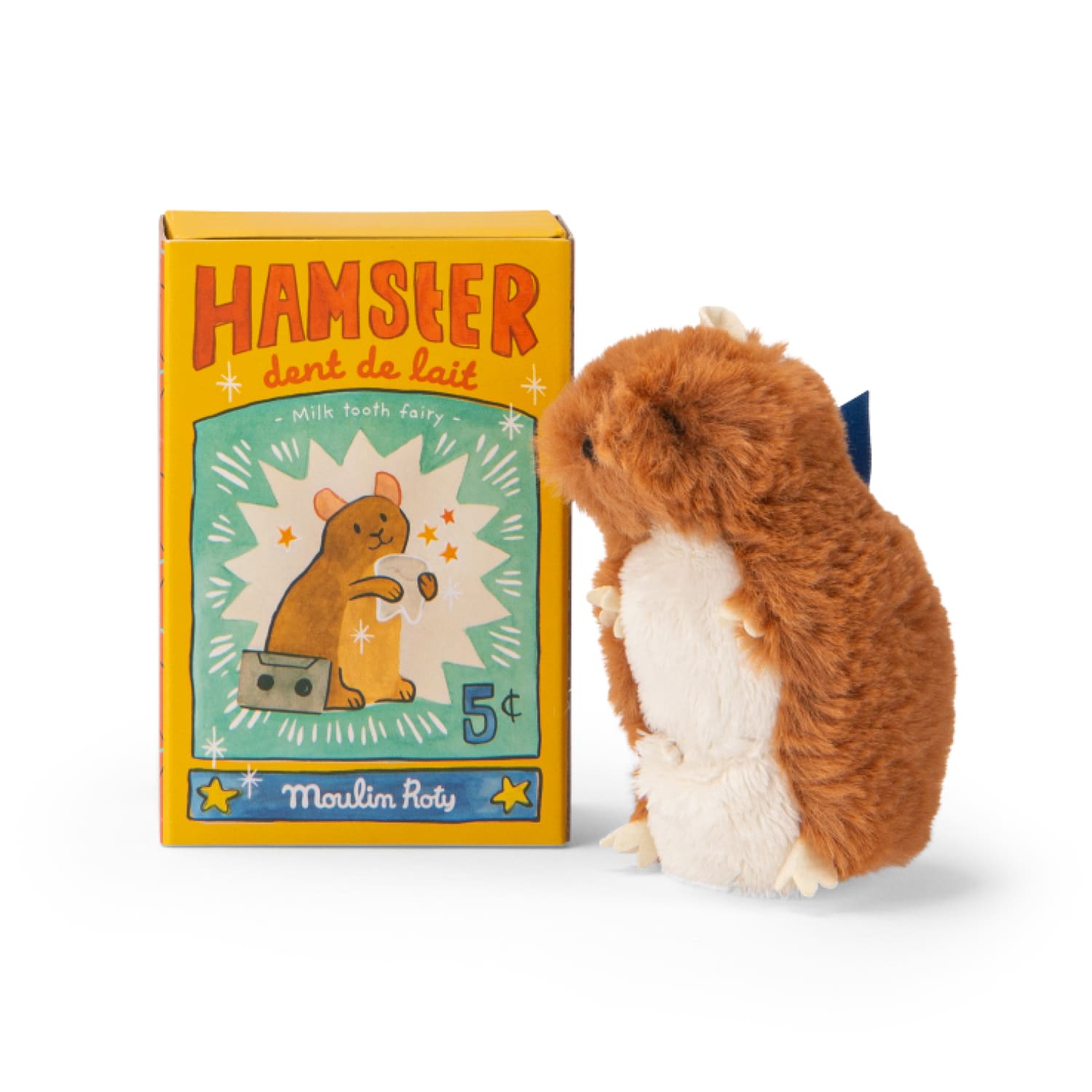 Hamster, milk tooth fairy with box