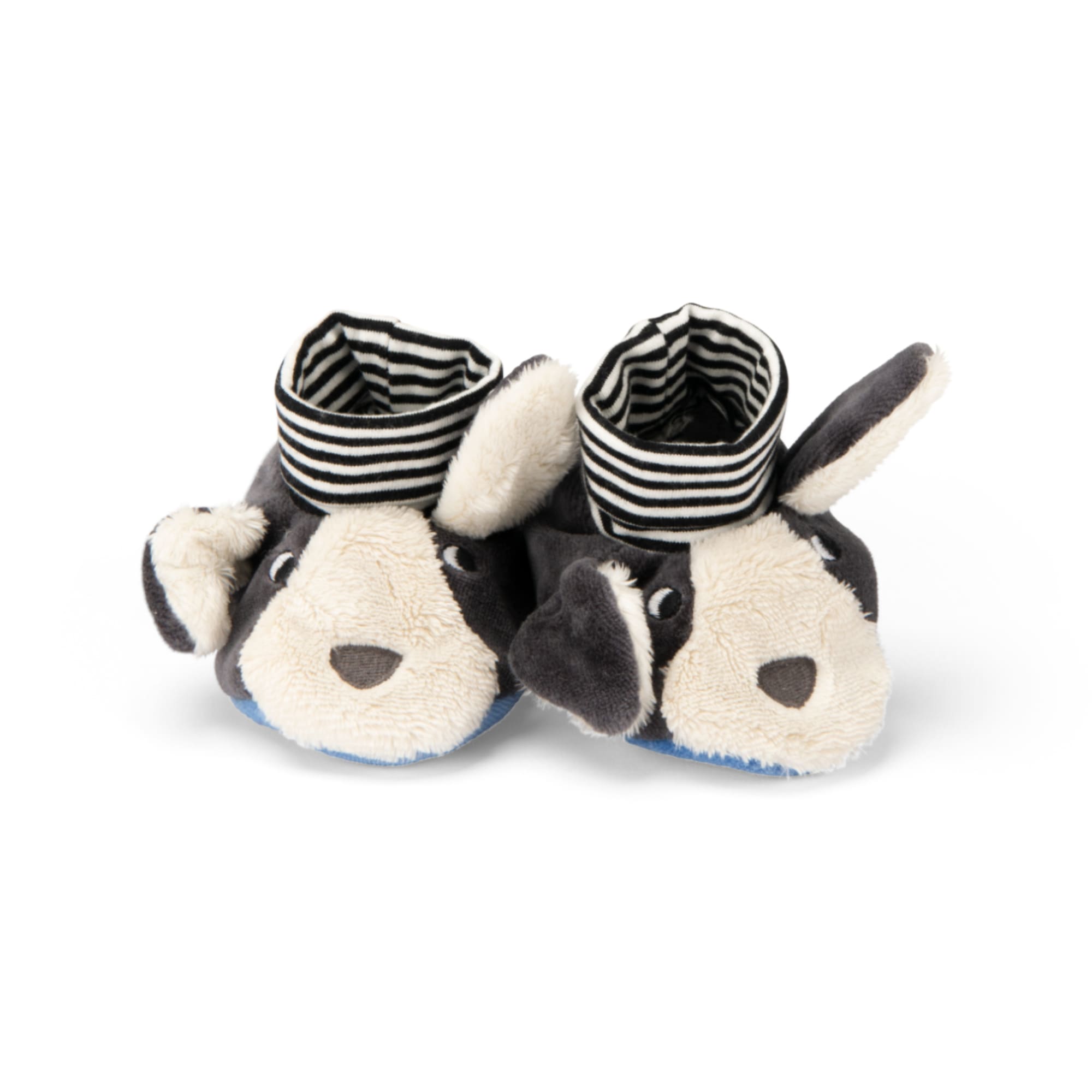 Puce Dog Baby Slippers, 0-6 months