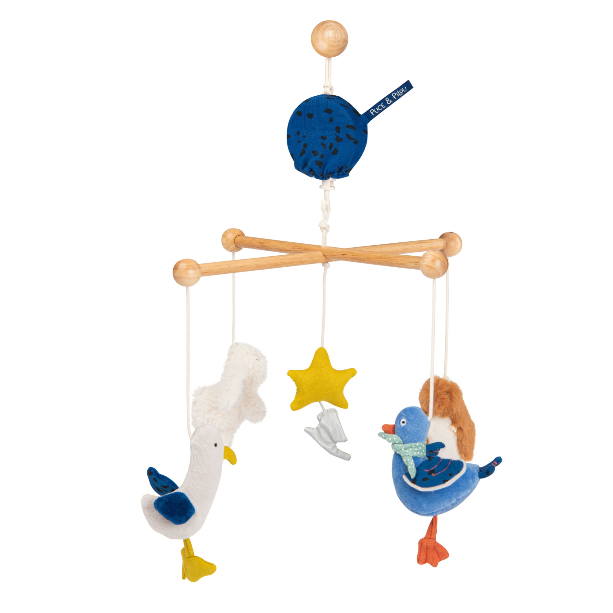 Musical mobile for cot/crib, Puce and Pilou