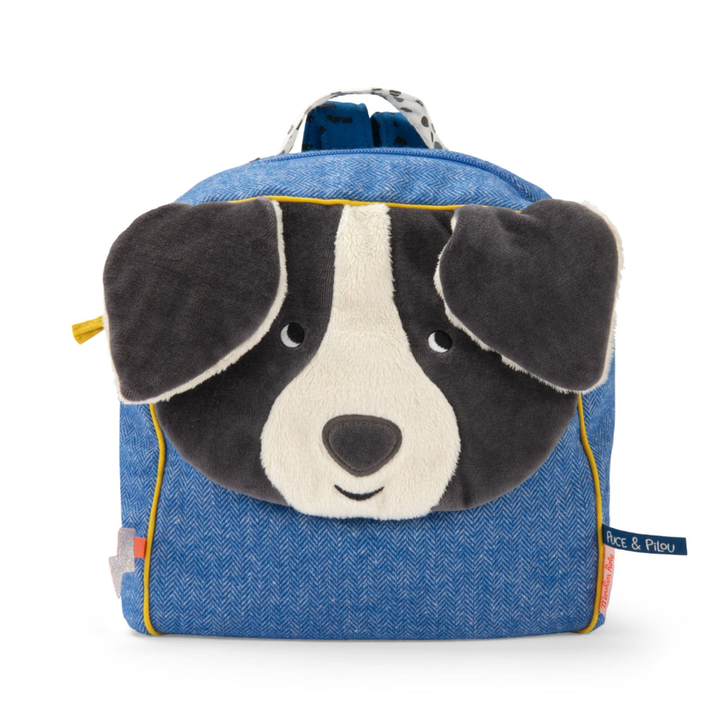 Zaino morbido blu, cane Puce