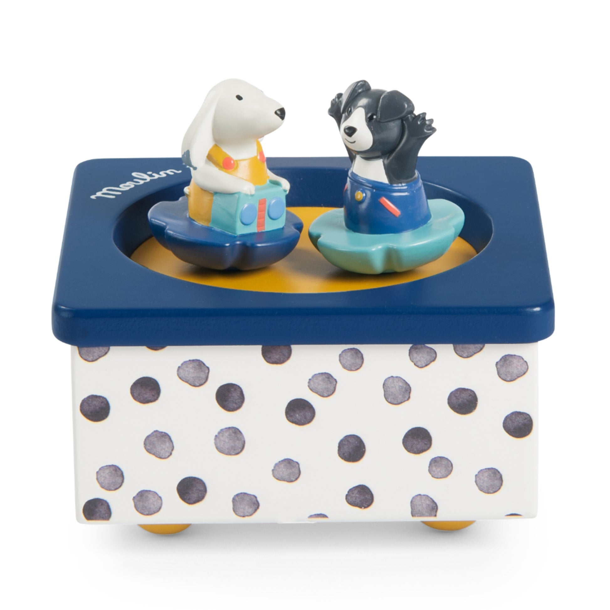 Scatola musicale in legno, Puce e Pilou