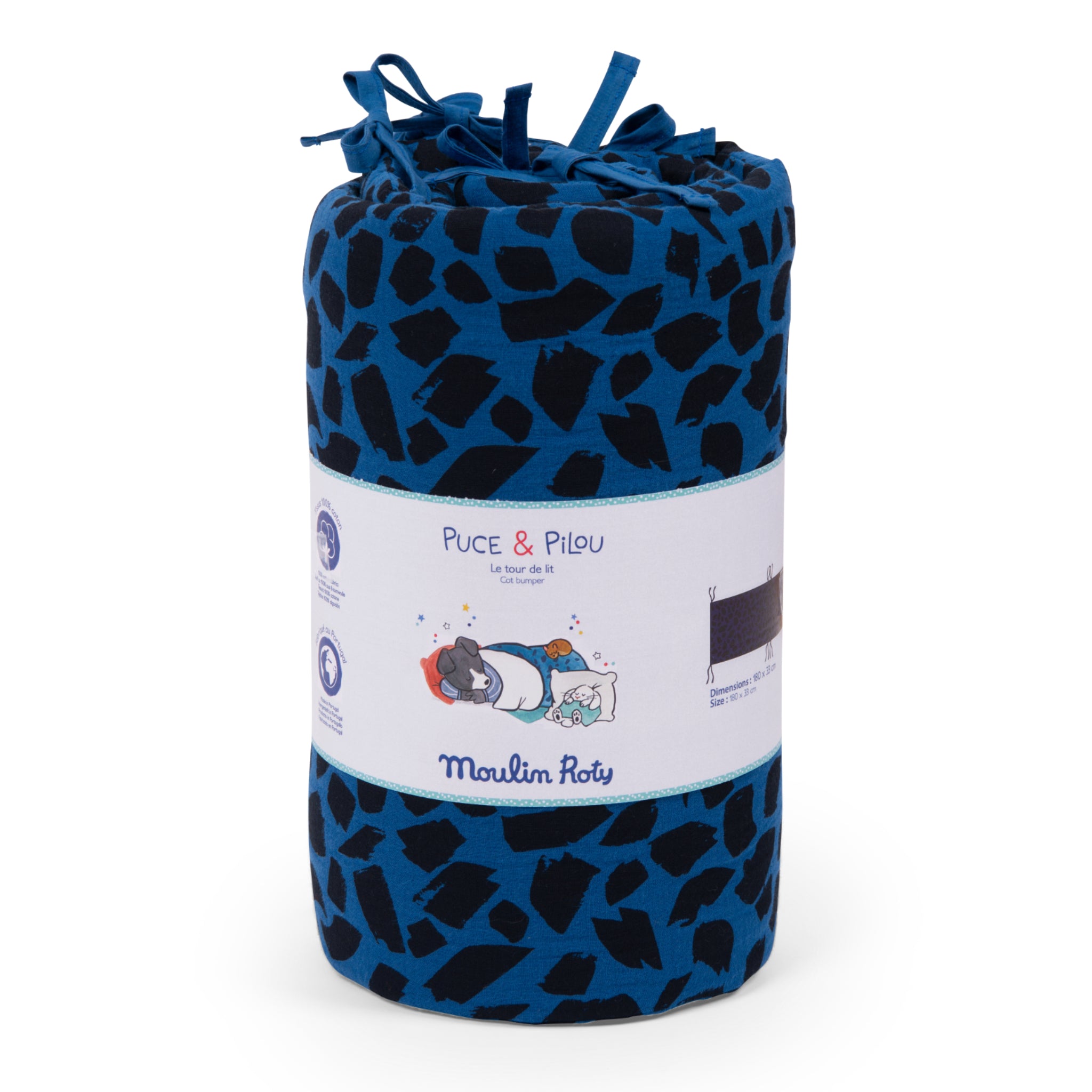 Cot bumper 180x33, Blue