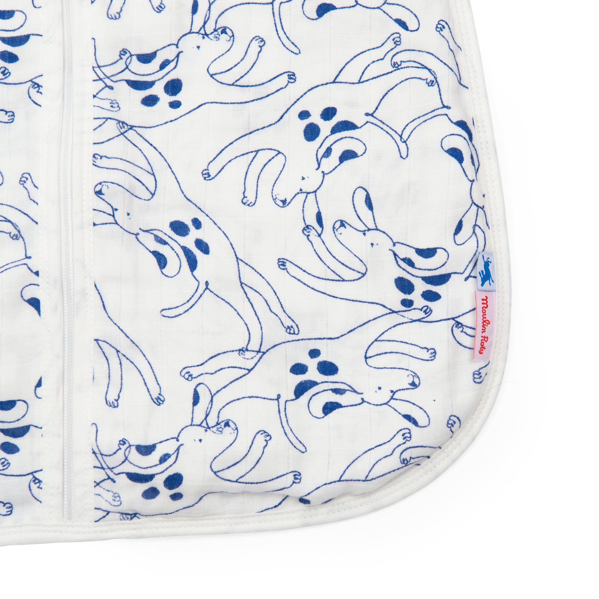 Sacco nanna estivo mussola cotone 90cm, Cani blu