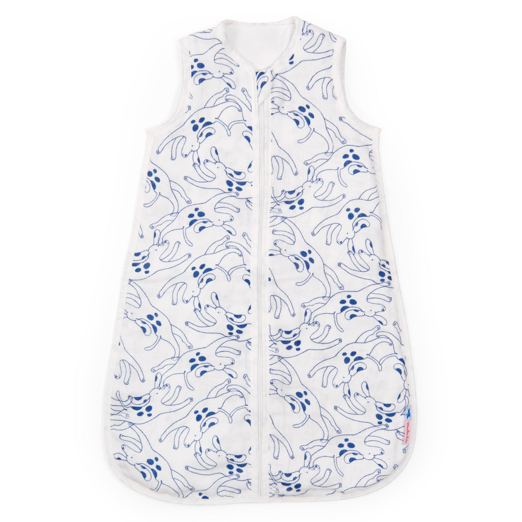 Sacco nanna estivo mussola cotone 70cm, Cani blu