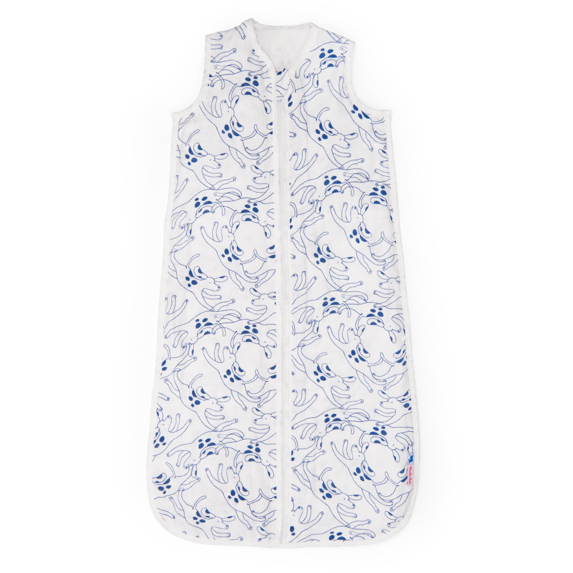 Sacco nanna estivo mussola cotone 90cm, Cani blu