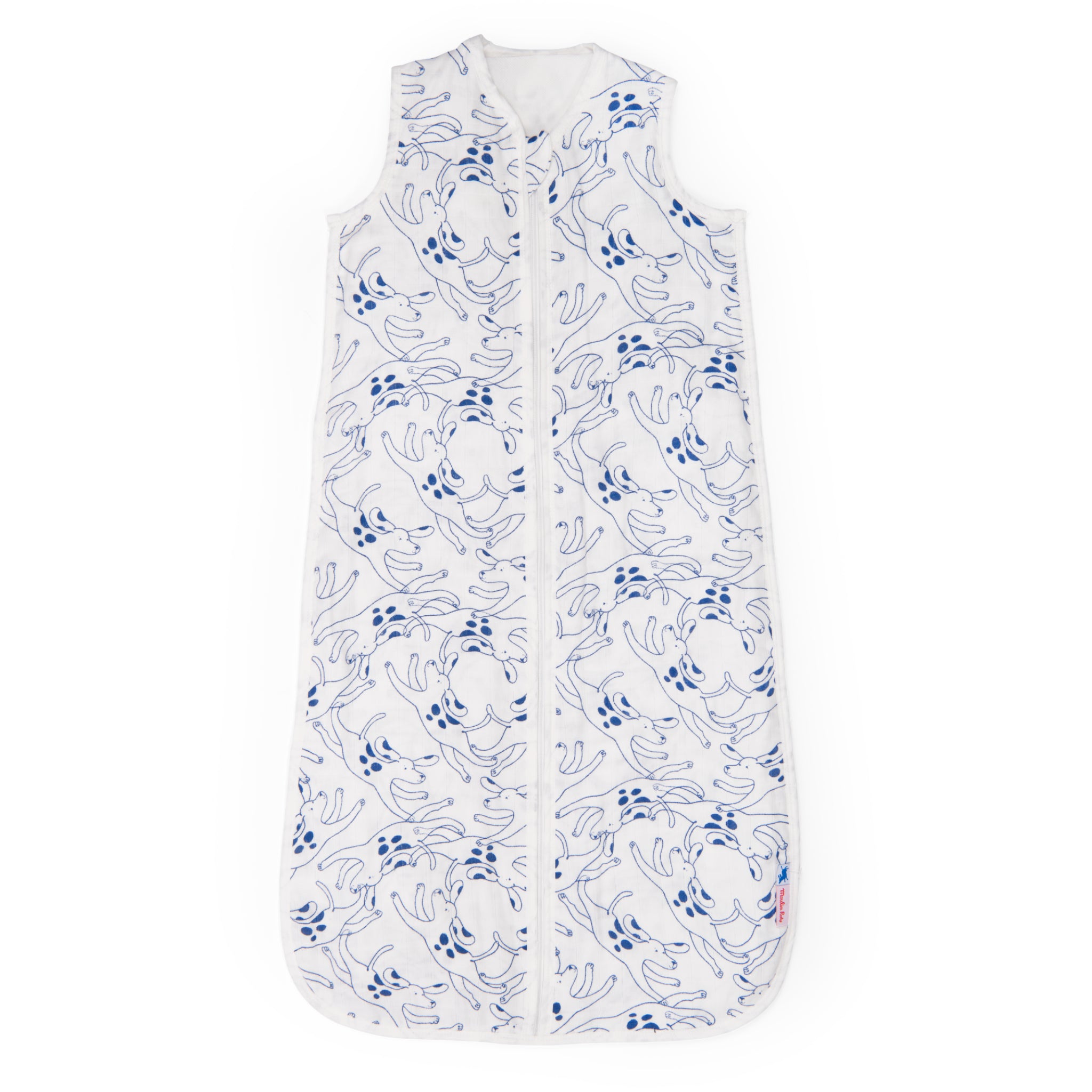 Sacco nanna estivo mussola cotone 90cm, Cani blu