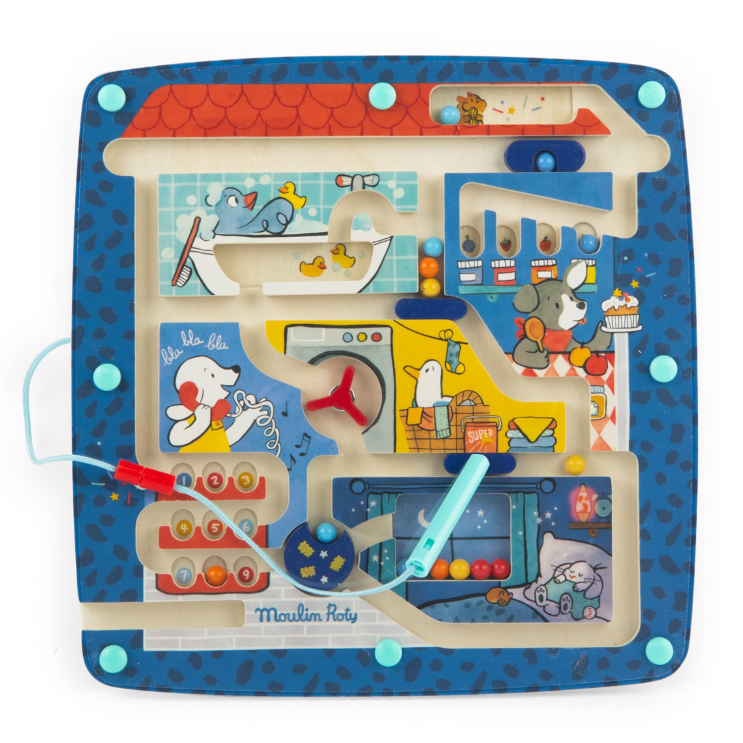 Wooden magnetic maze, Puce and Pilou