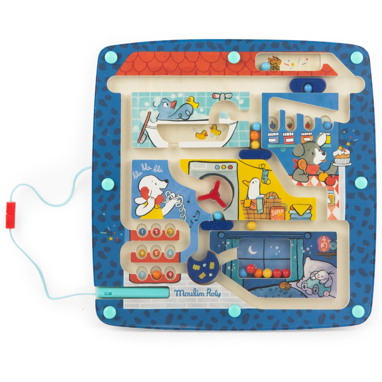 Wooden magnetic maze, Puce and Pilou