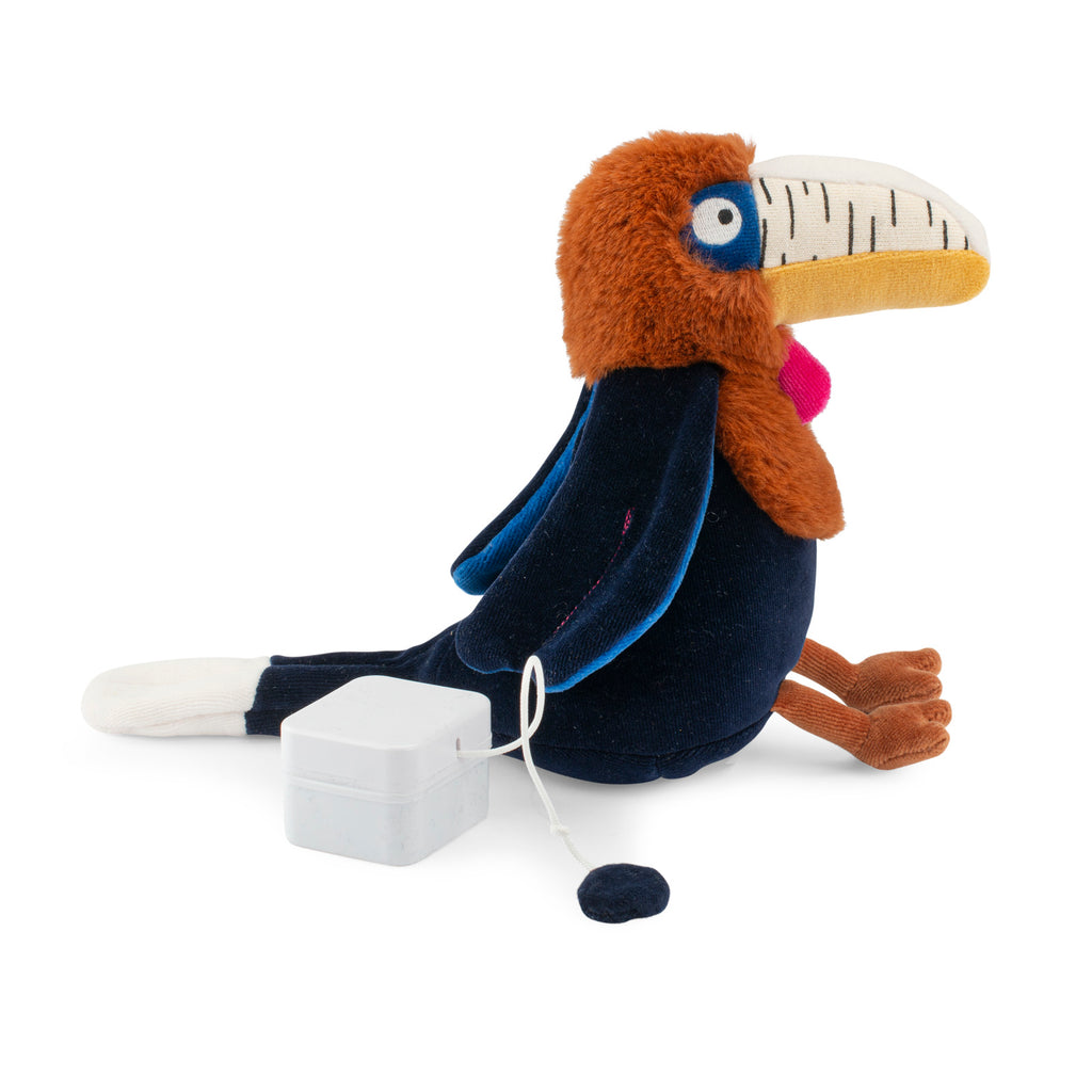 Peluche musicale, calao Litchi