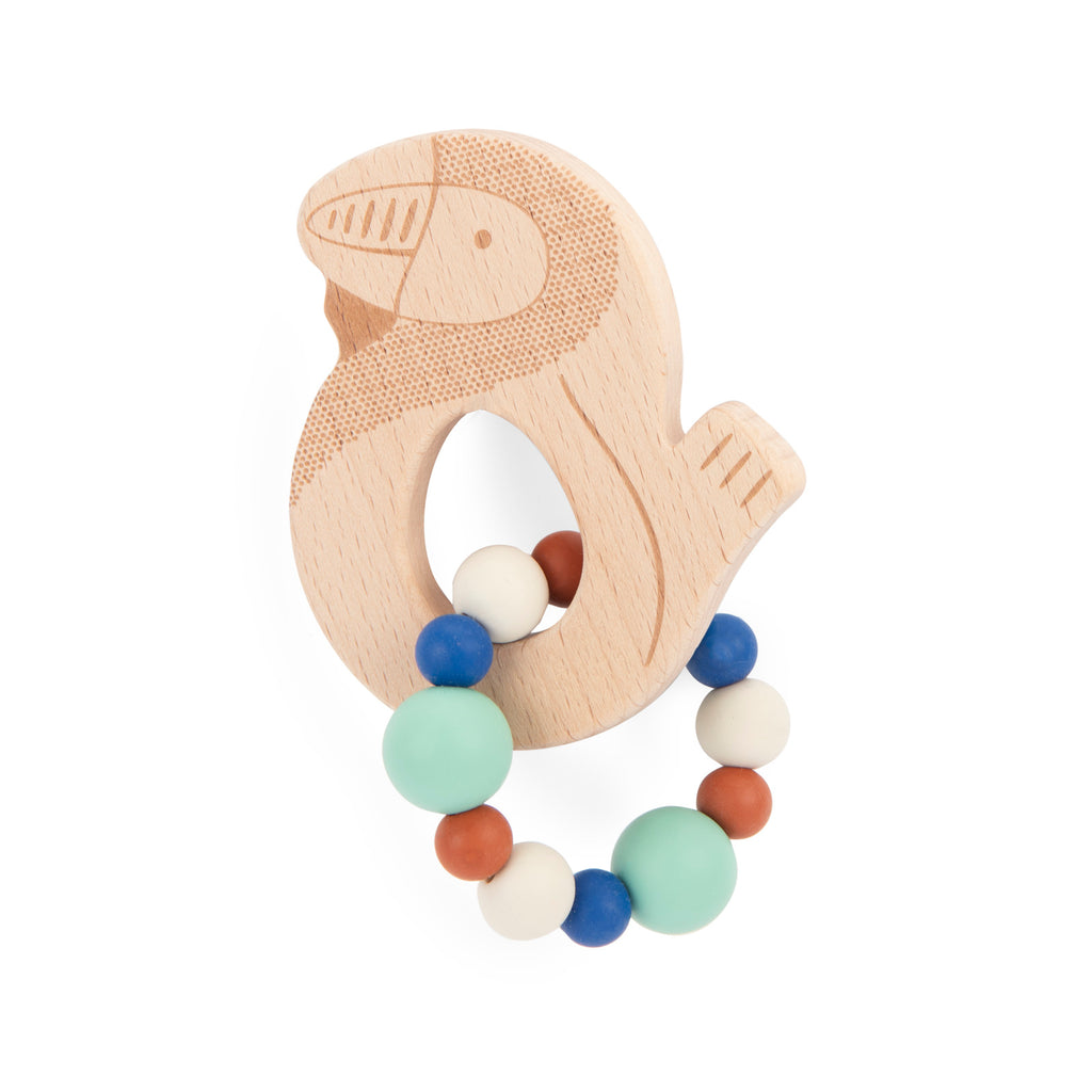 Anneau de dentition en bois et silicone, Calao