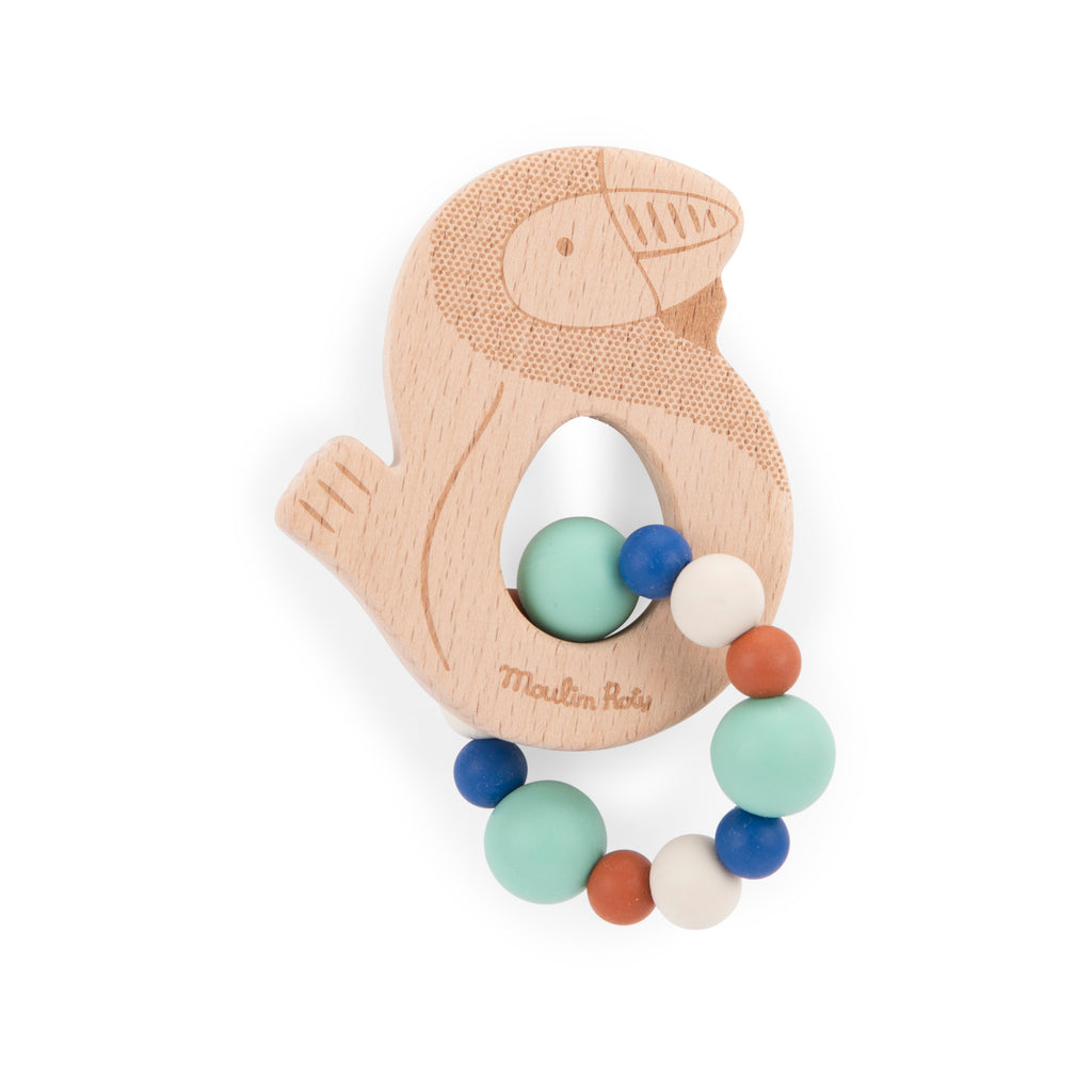 Anneau de dentition en bois et silicone, Calao