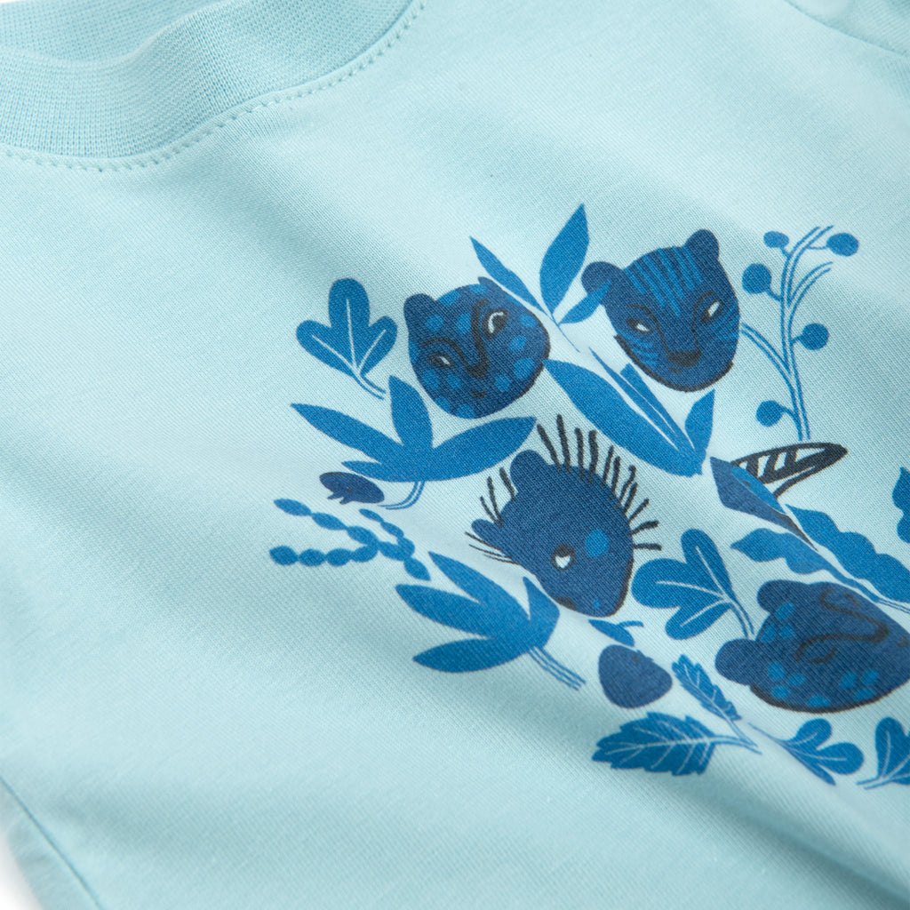 Blue Jungle Animal Jersey T-Shirt, Nine