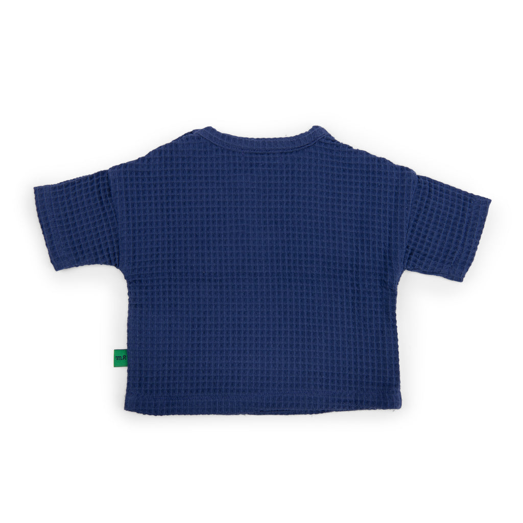 Blue Honeycomb Muslin T-Shirt, Naom