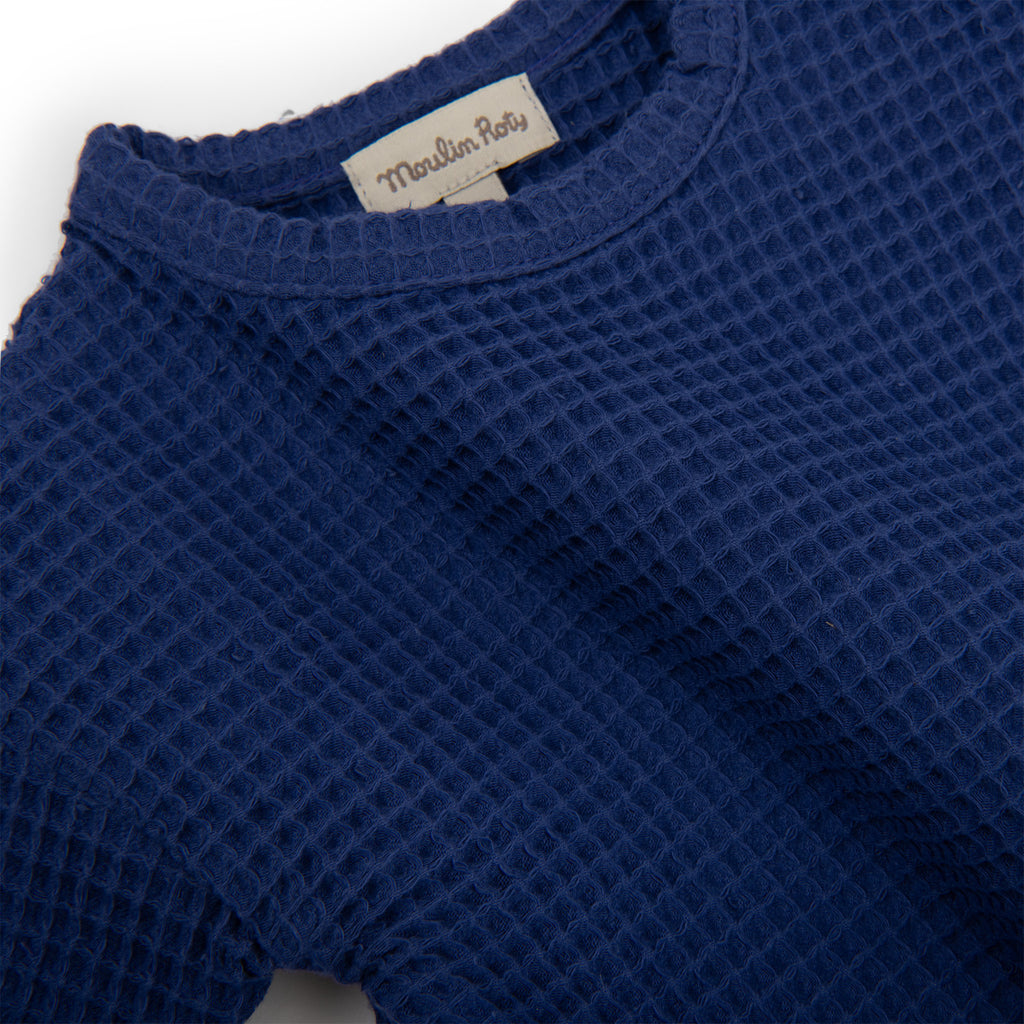 Blue Honeycomb Muslin T-Shirt, Naom