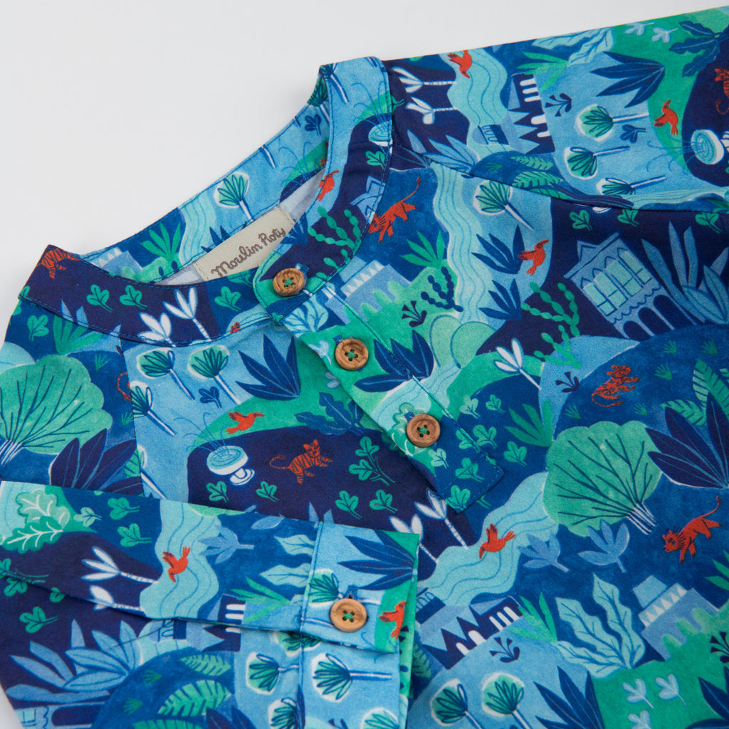 Poplin shirt enchanted city print, Nelly