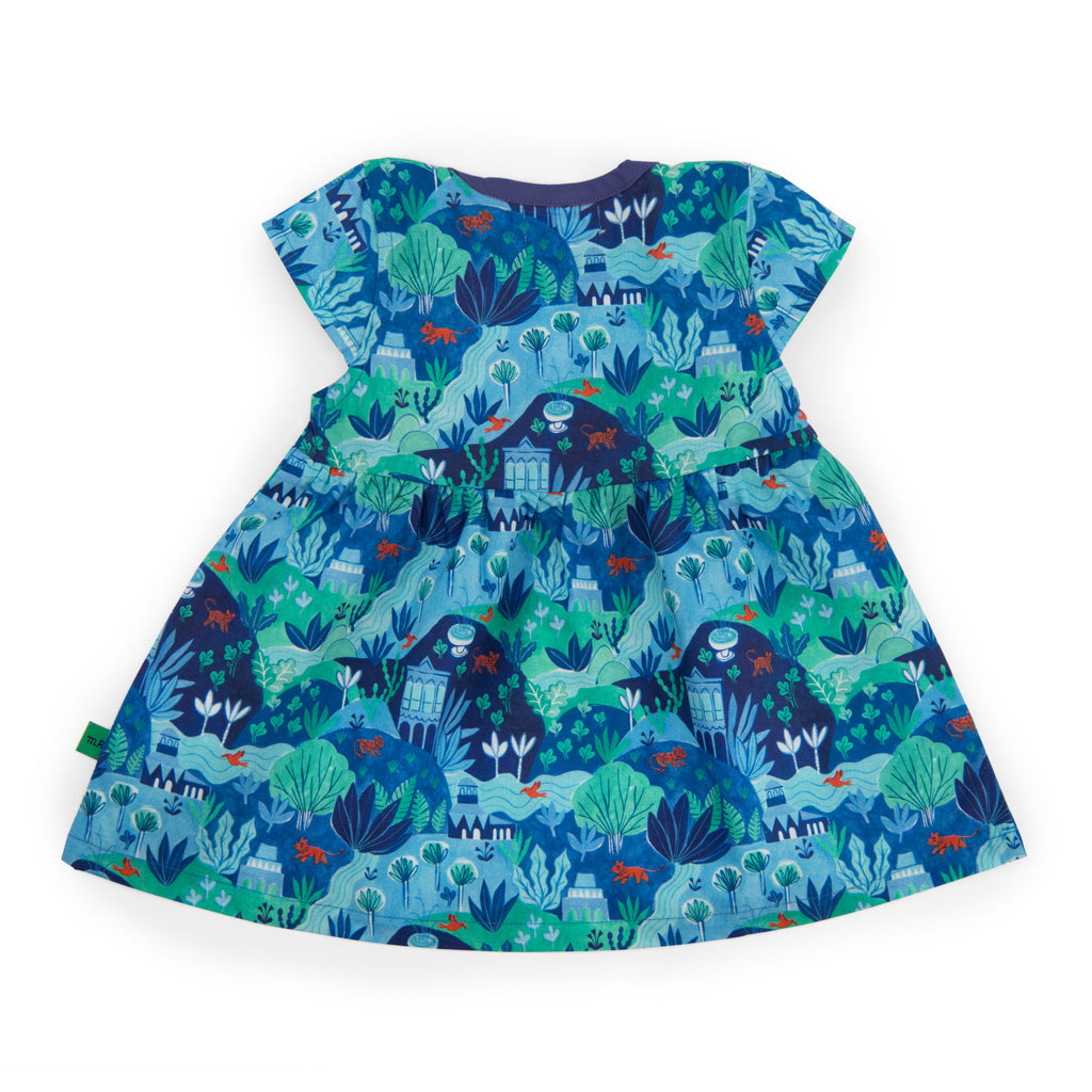 Short-sleeve dress enchanted city print, Nadege