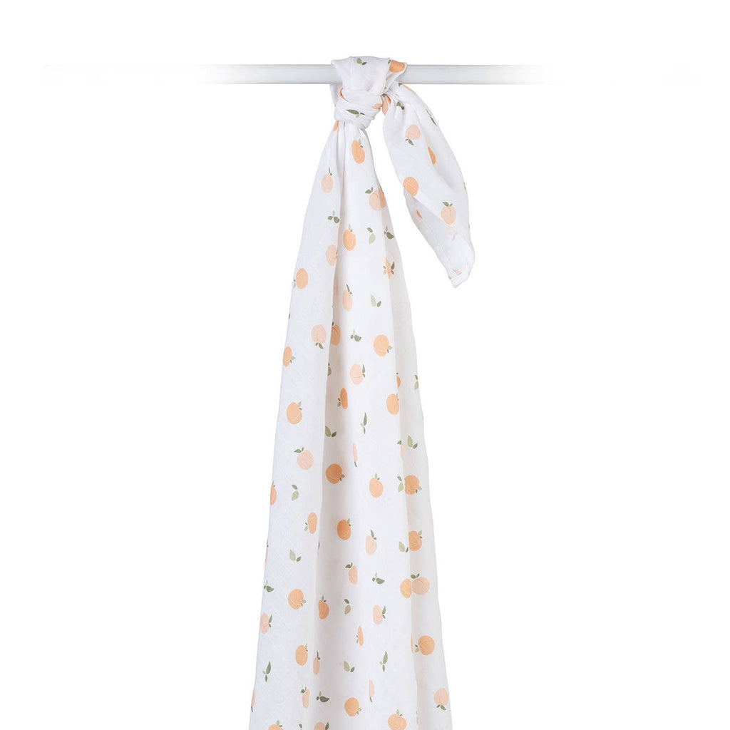 Muslin Cotton Baby Swaddle Blanket 100x100cm, Peaches