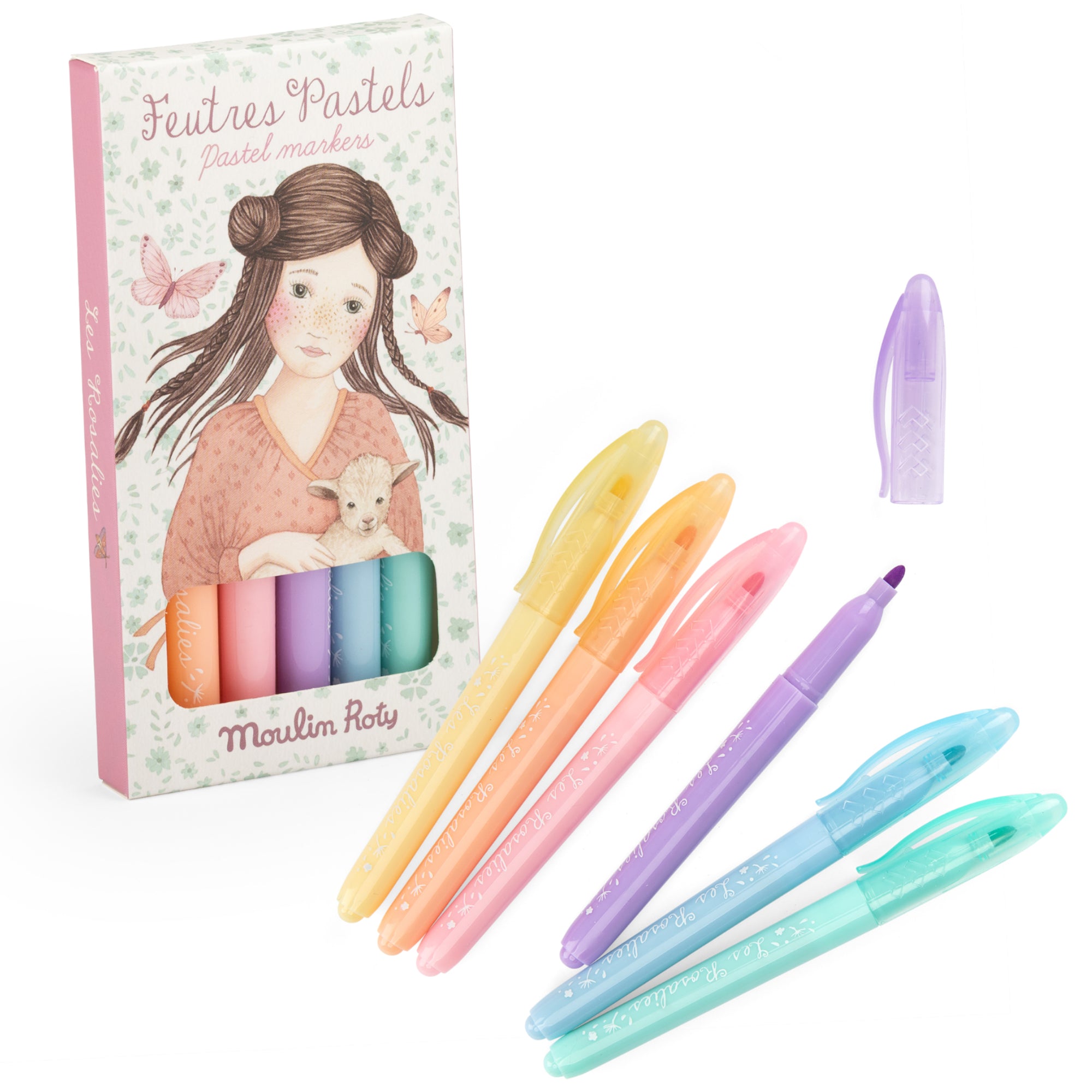 Set di 6 pennarelli pastello
