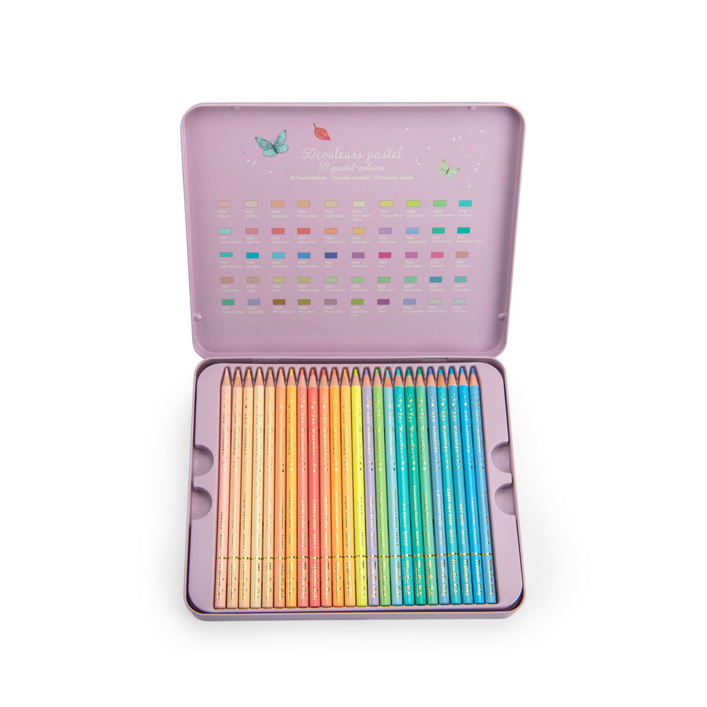 Scatola 50 matite colorate pastello, Les Rosalies