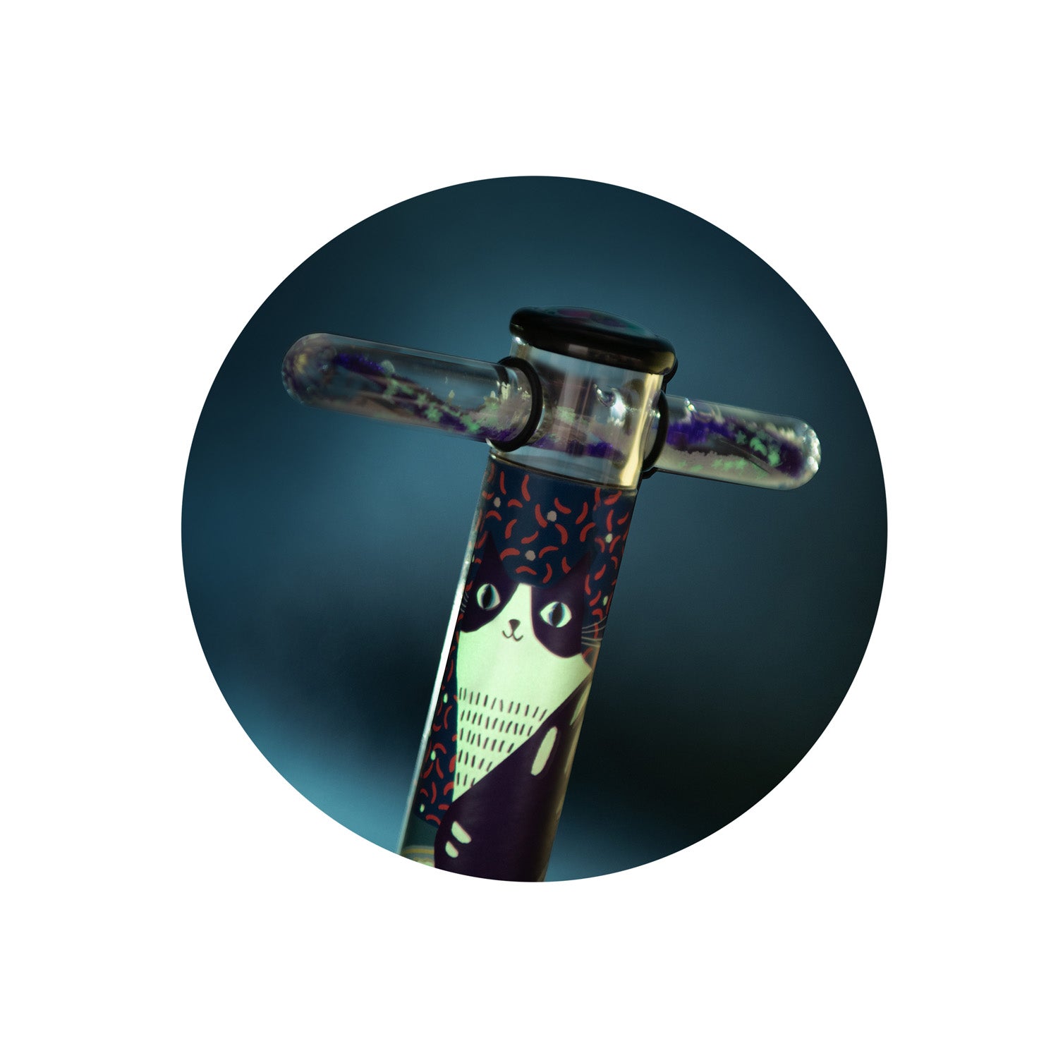 Moulin Roty | Caleidoscopio fosforescente gel con confetti, Gatto