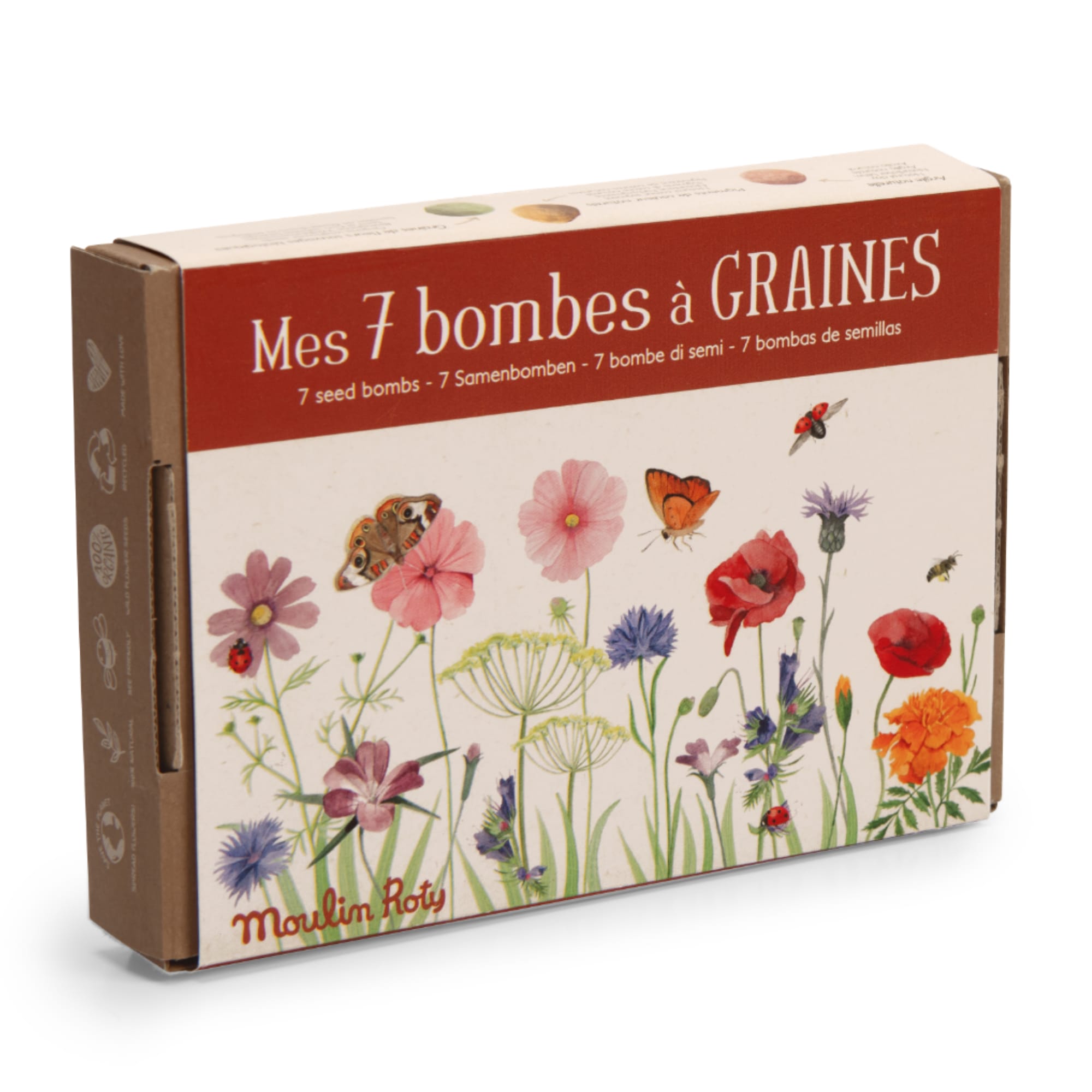 Box of 7 organic seed bombs, Flowers