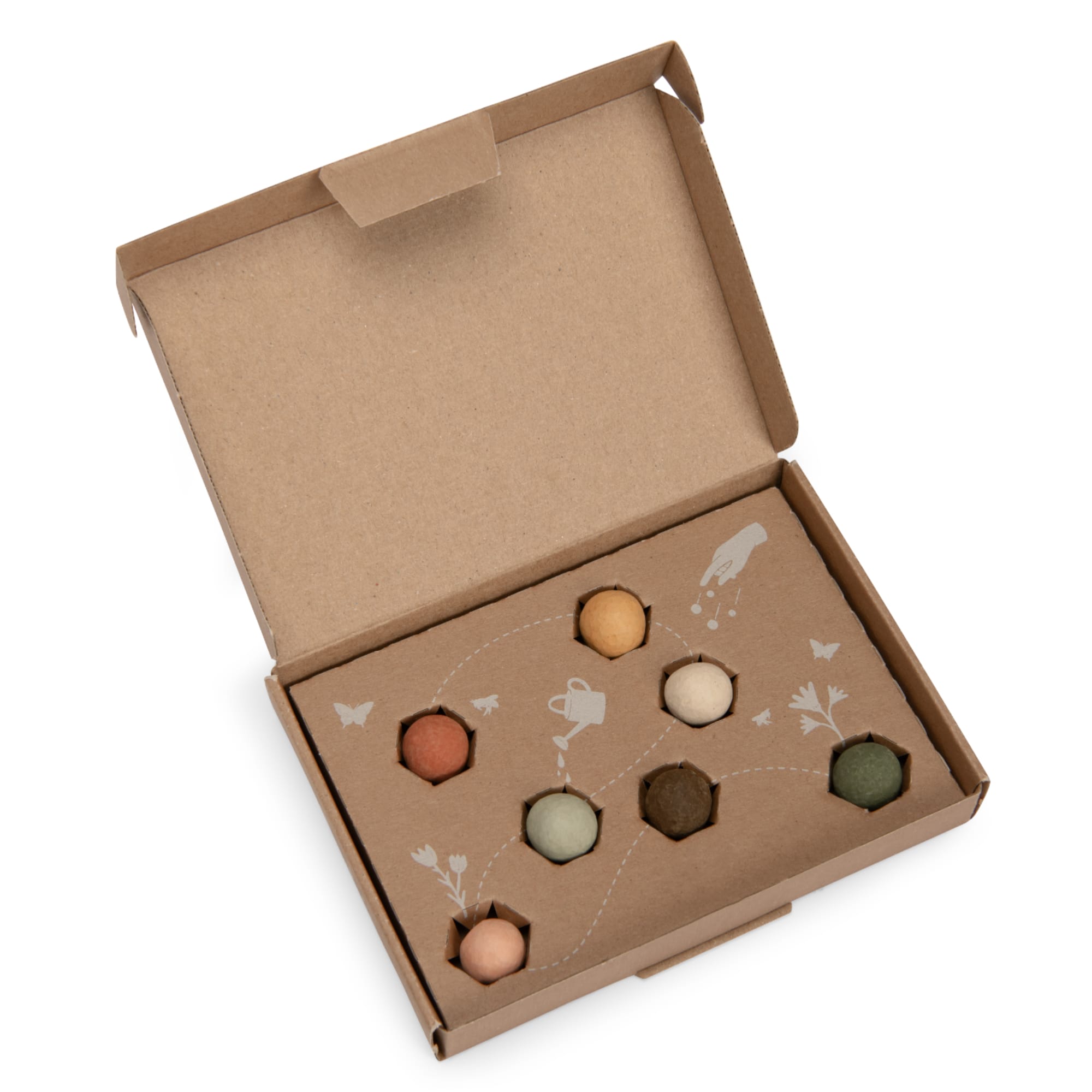 Box of 7 organic seed bombs, Flowers