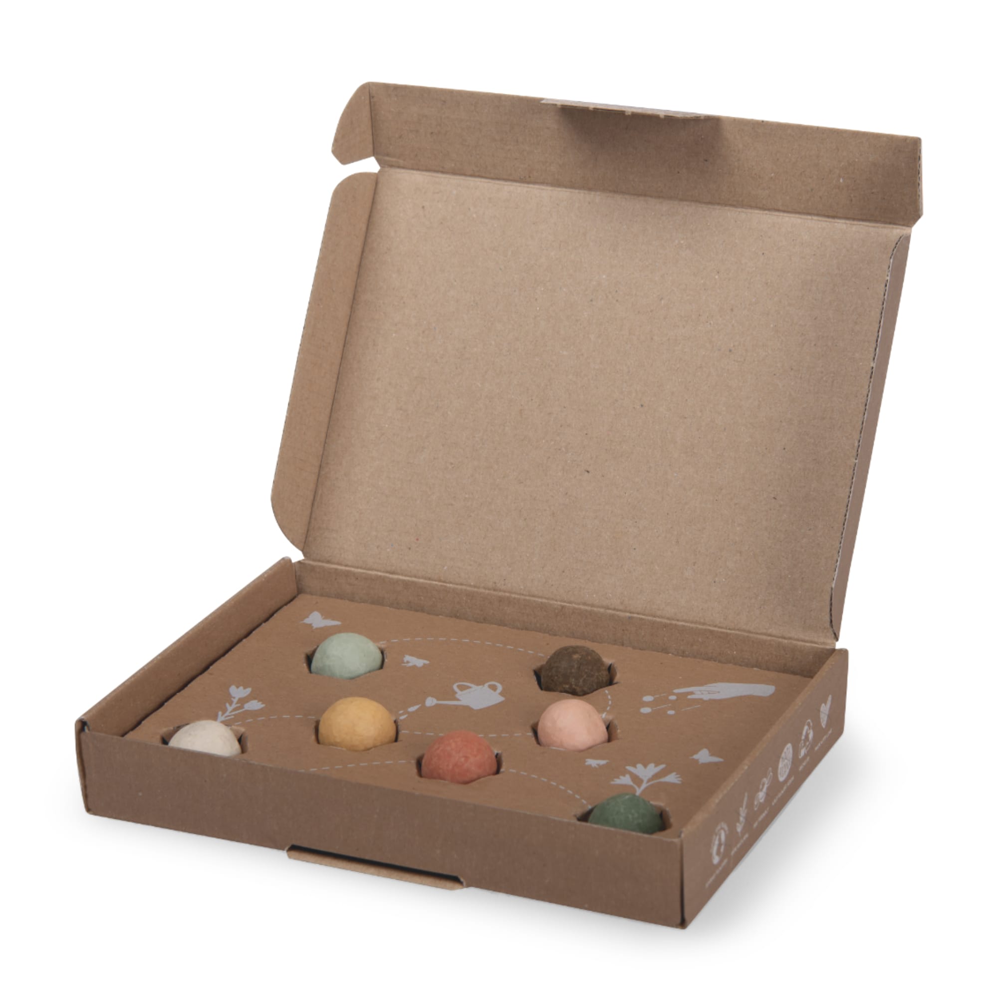 Box of 7 organic seed bombs, Flowers