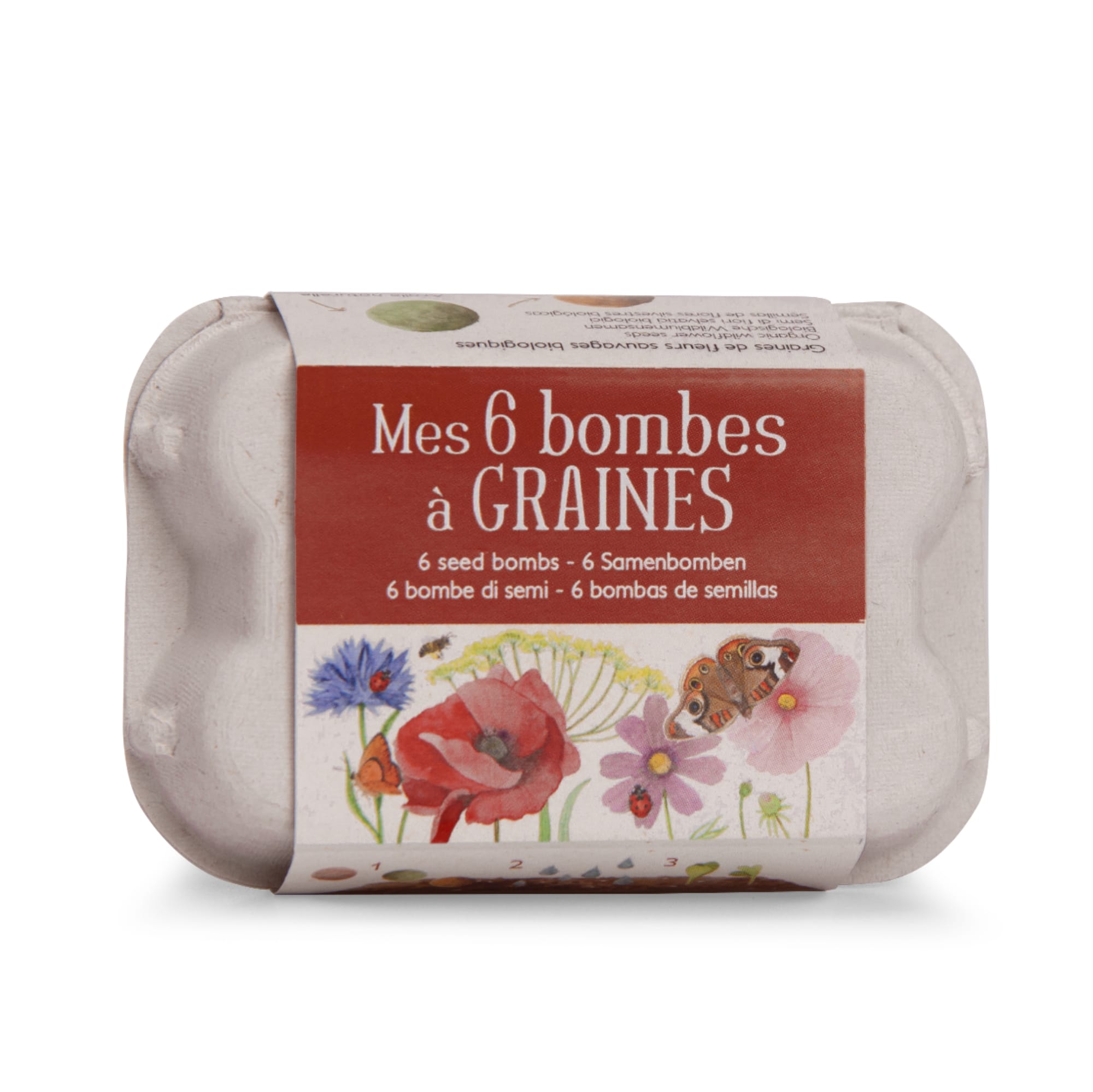Box of 6 organic seed bombs, Flowers